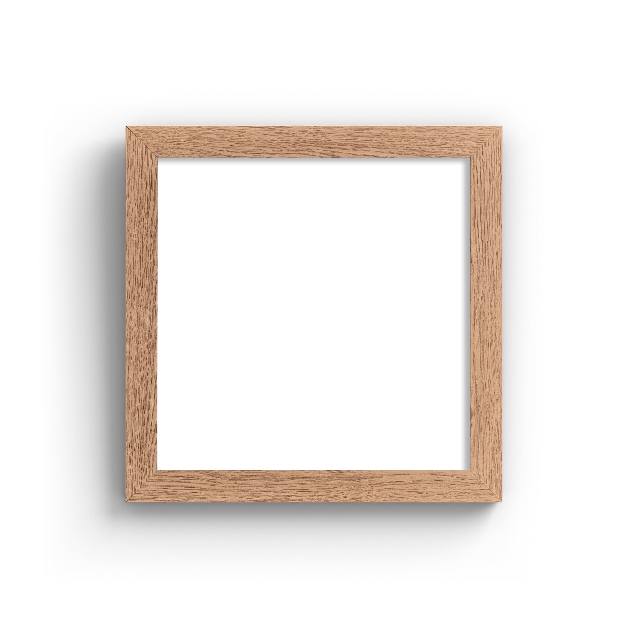 Wooden picture frame on a white background.