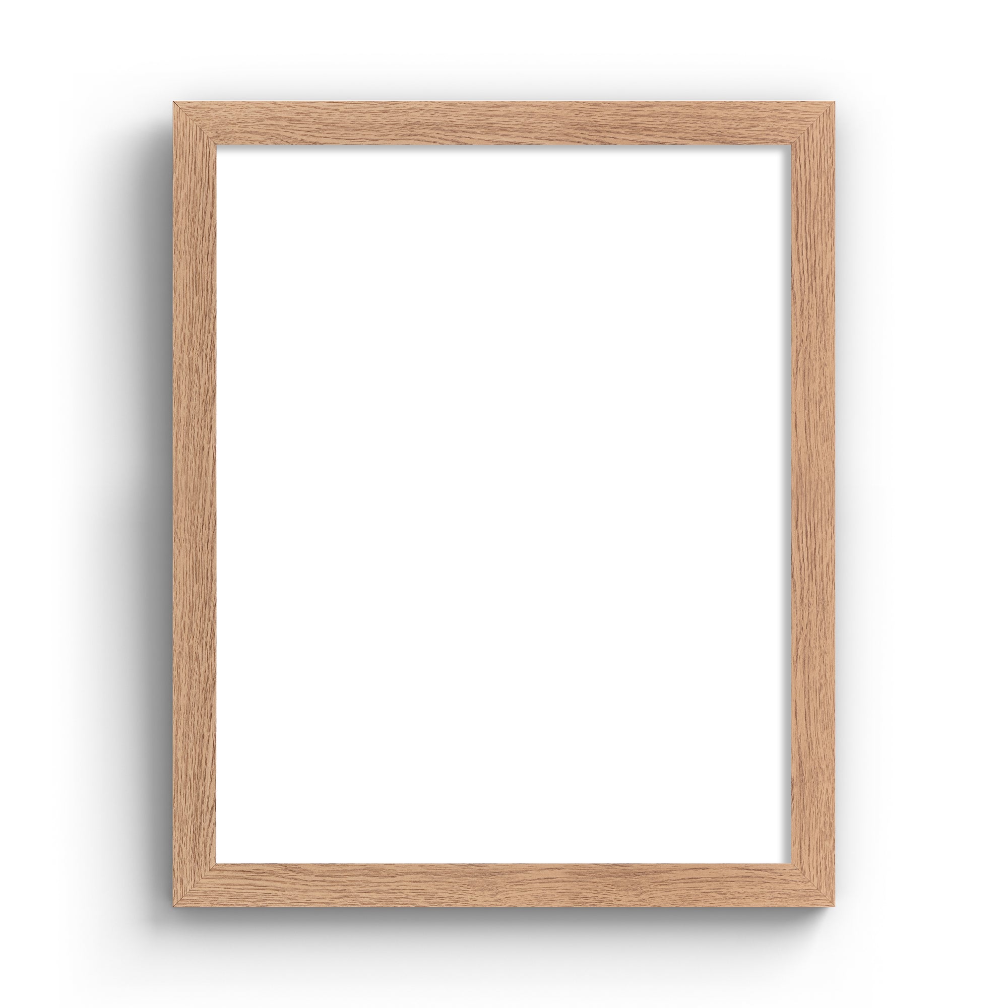 Wooden picture frame on a white background.