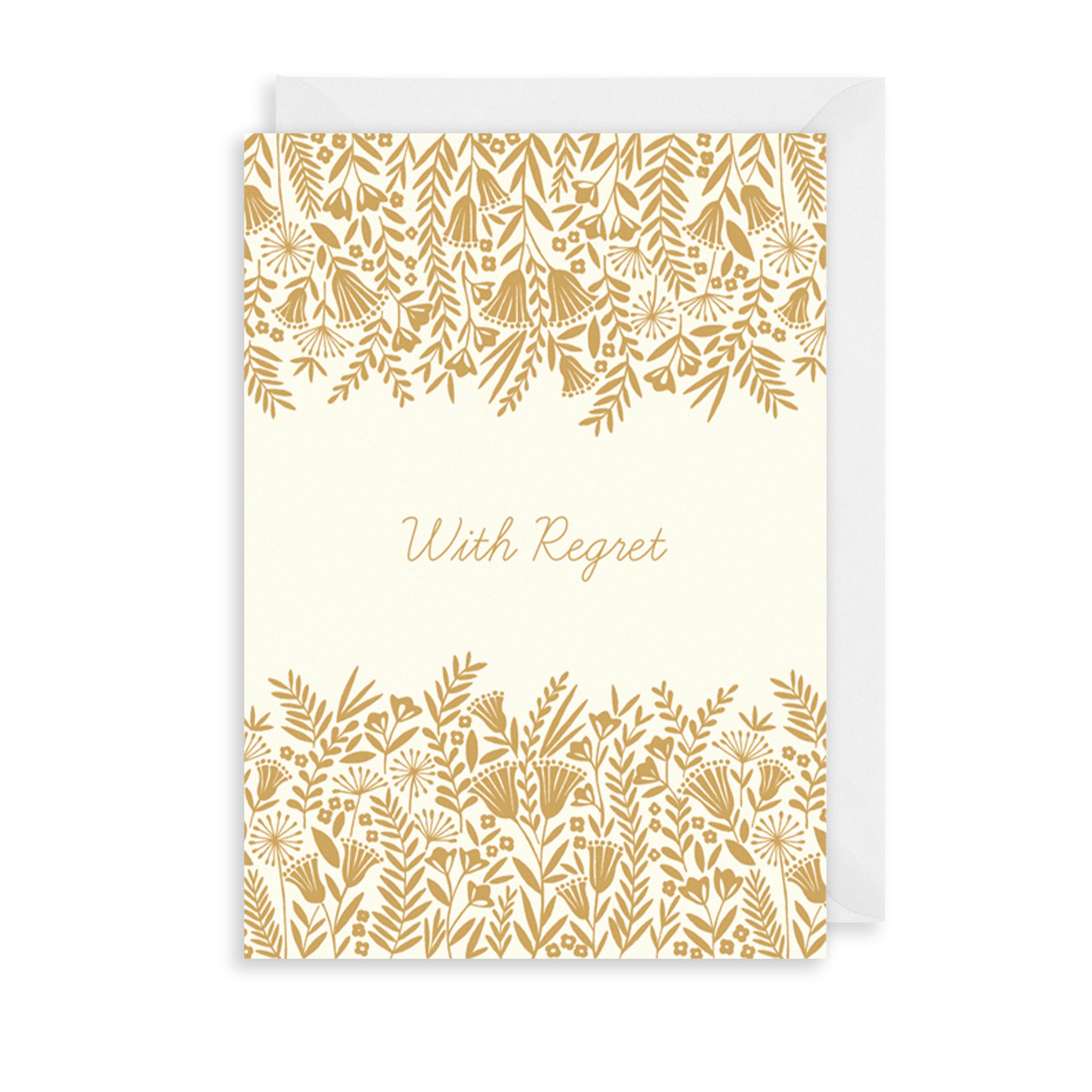 With Regret Greetings Card The Art File