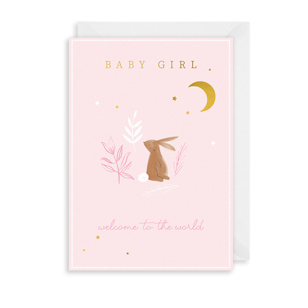 Welcome Baby Girl Greetings Card The Art File