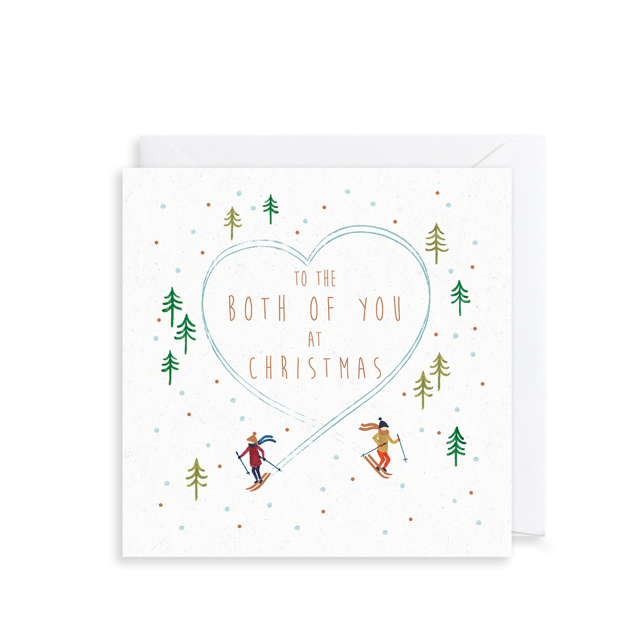 Skiing Couple Christmas Card The Art File