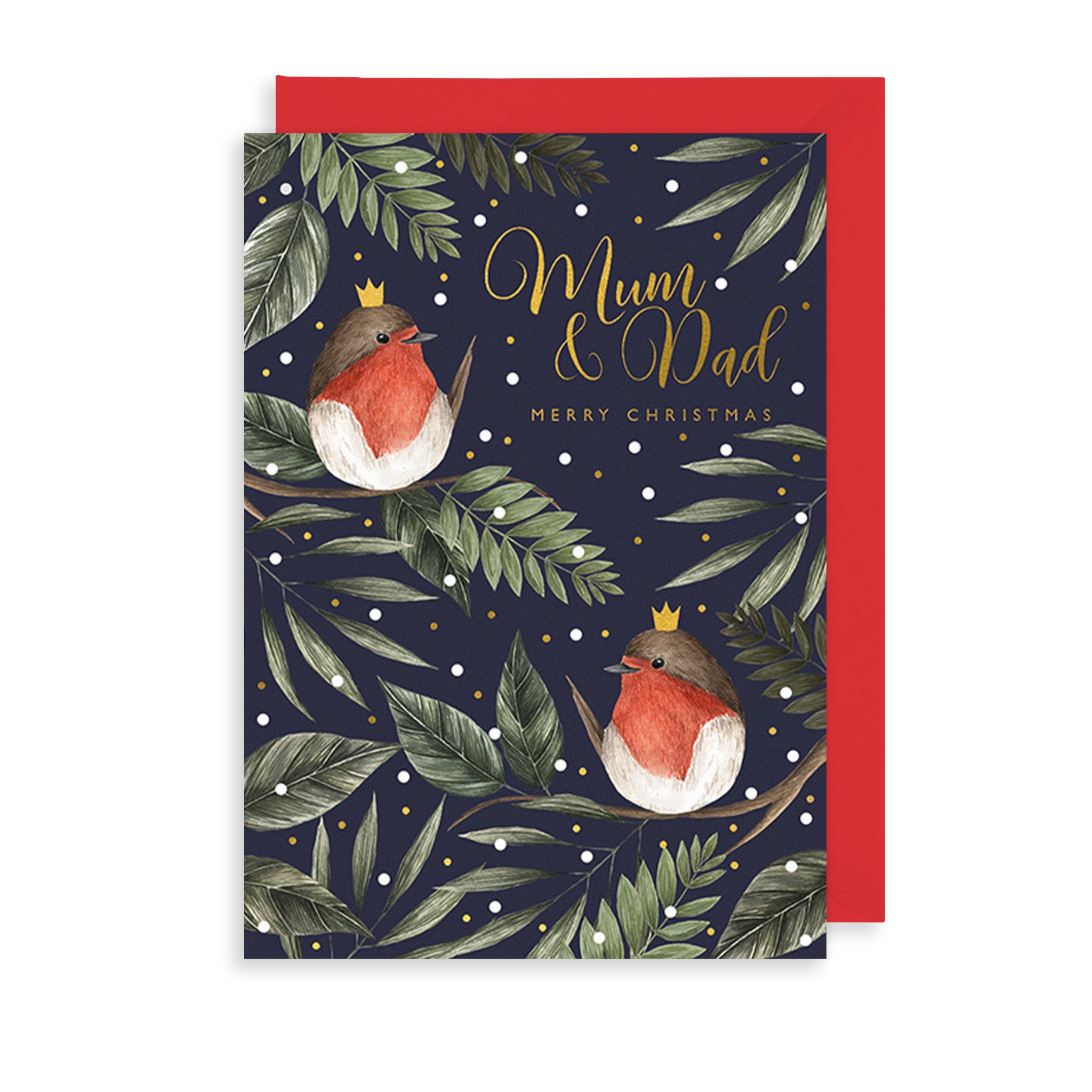 Robin Mum & Dad Christmas Card The Art File