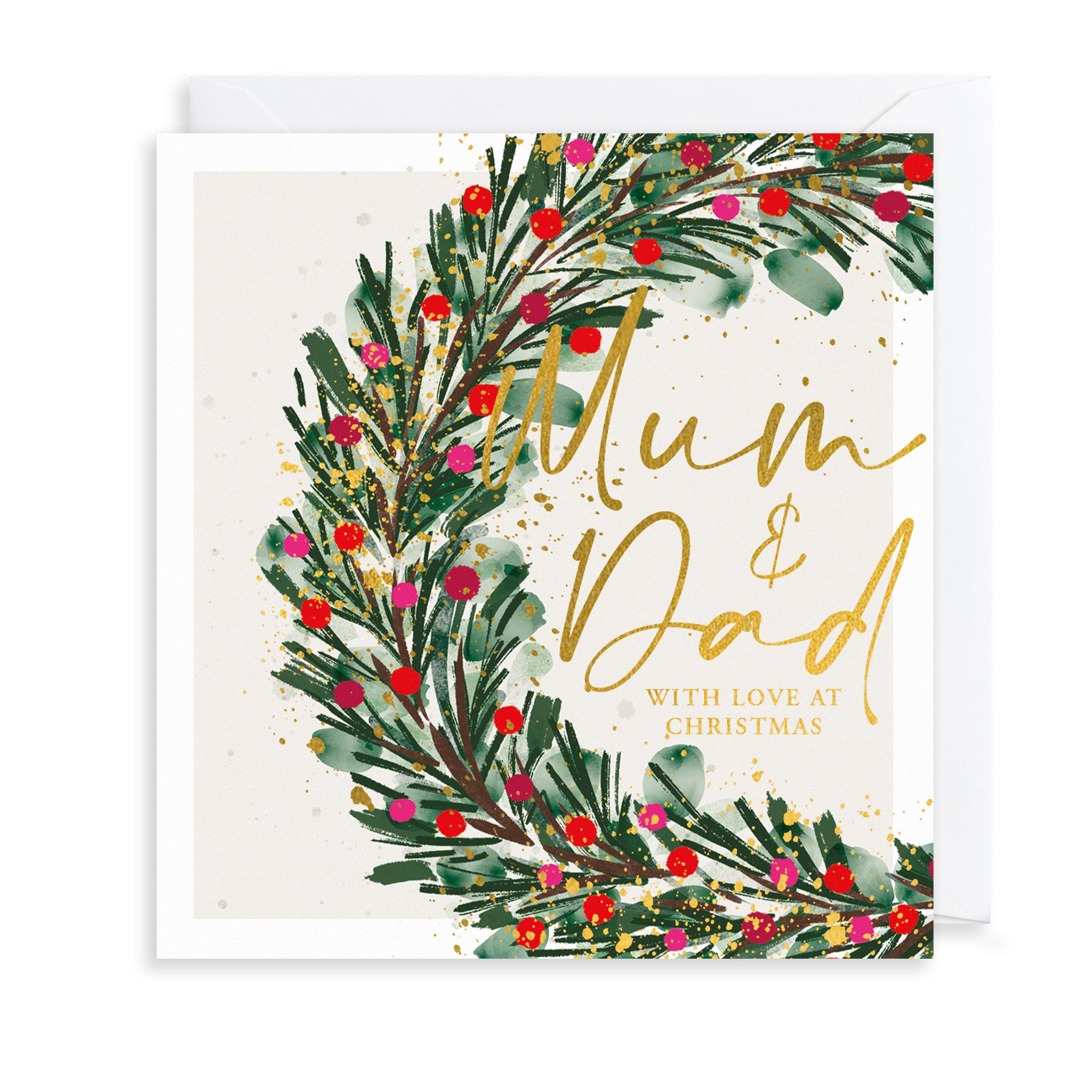 Botanical Mum & Dad Christmas Card