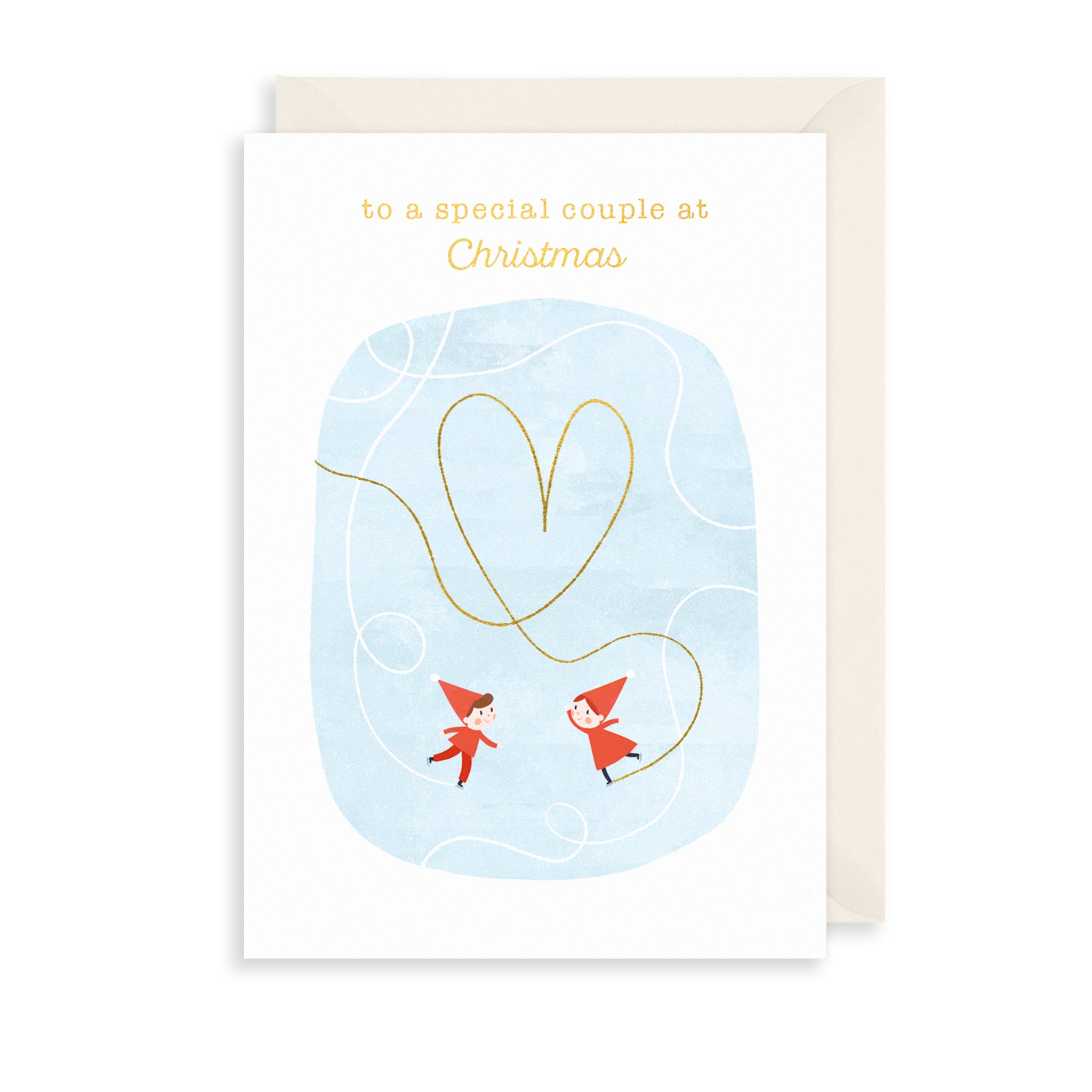Special Couple Ice Skating Christmas Card