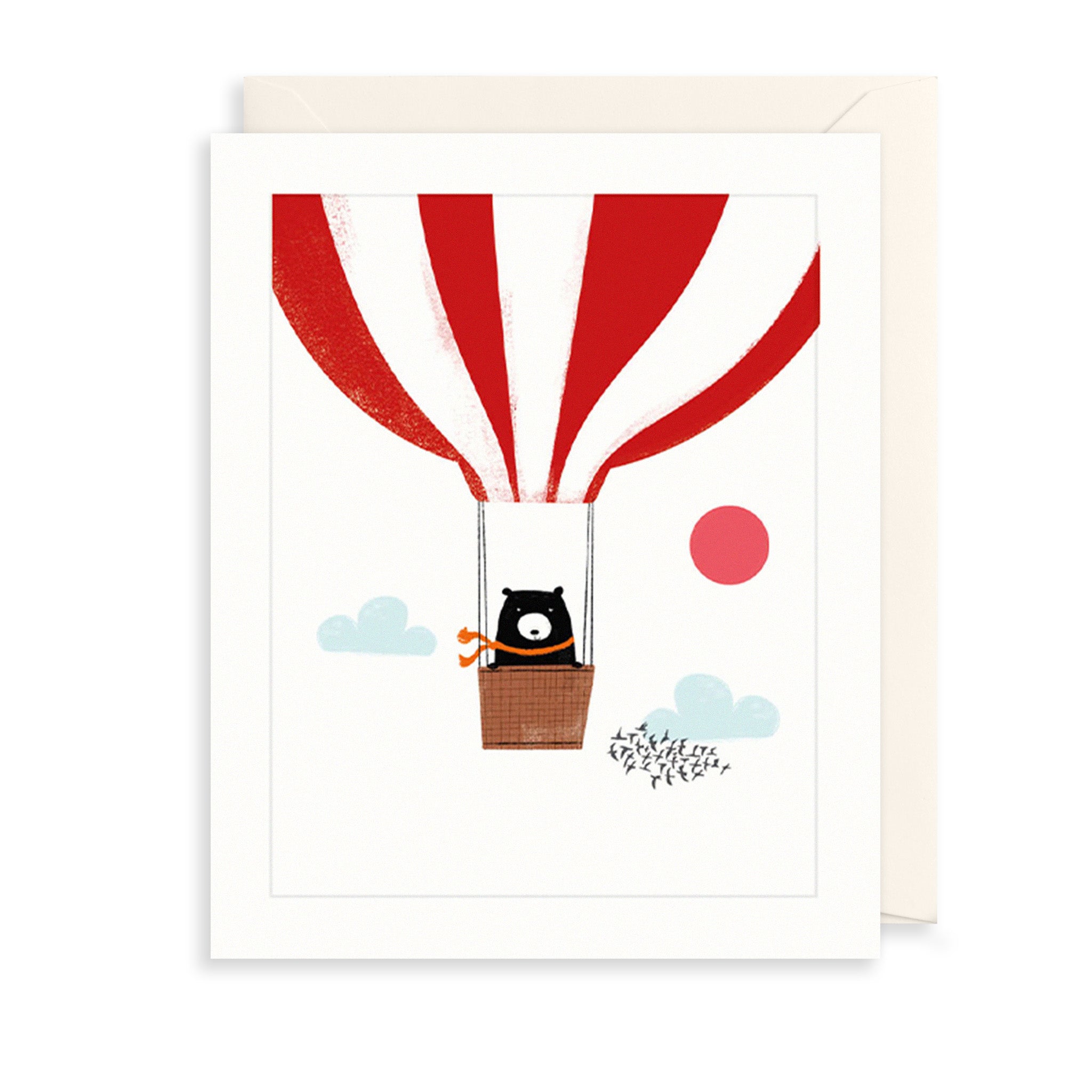 Bear Air Balloon Greetings Card