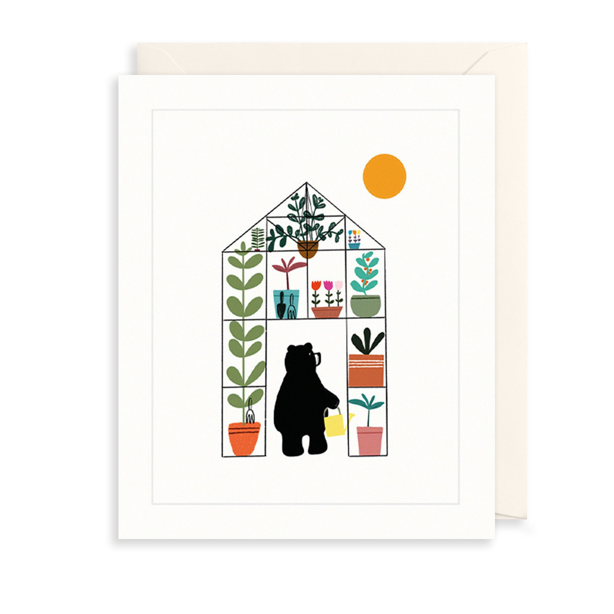 Bear & Greenhouse Greetings Card