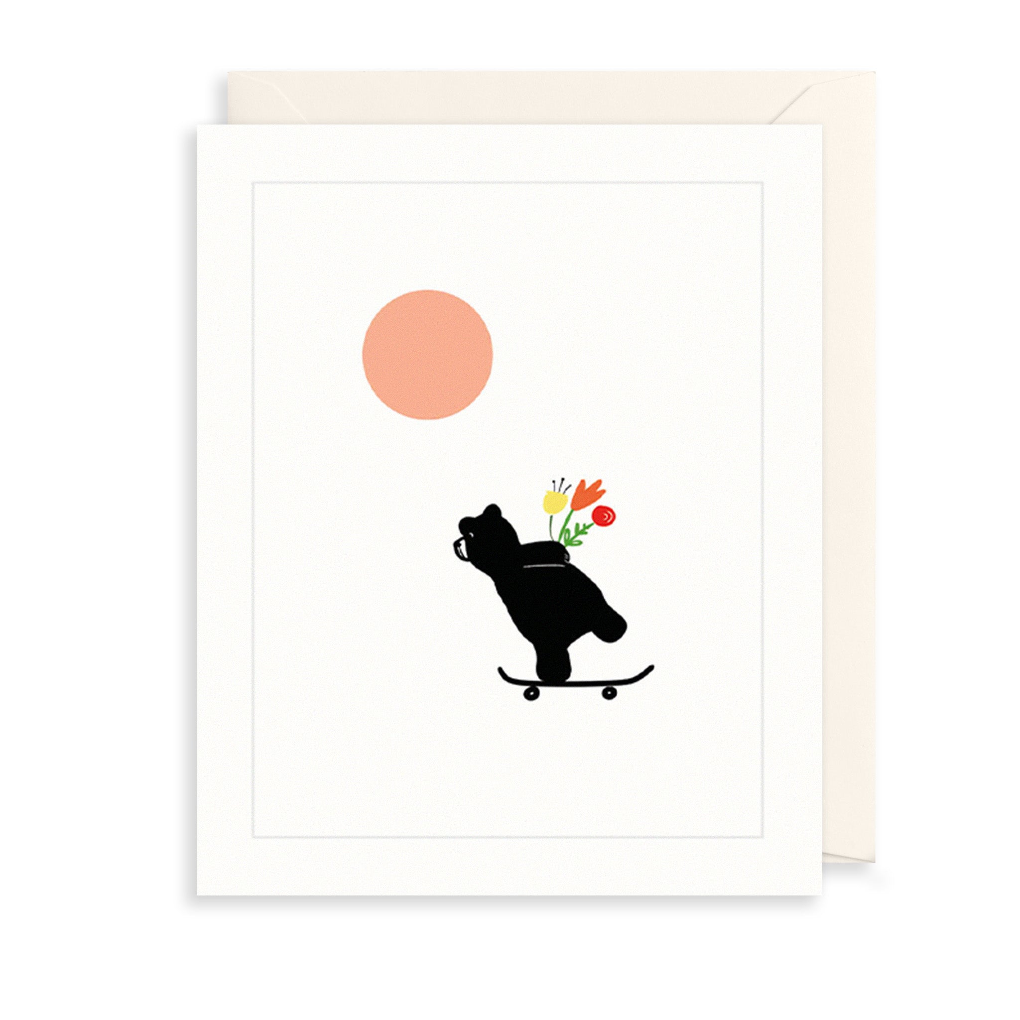 Bear & Skateboard Greetings Card