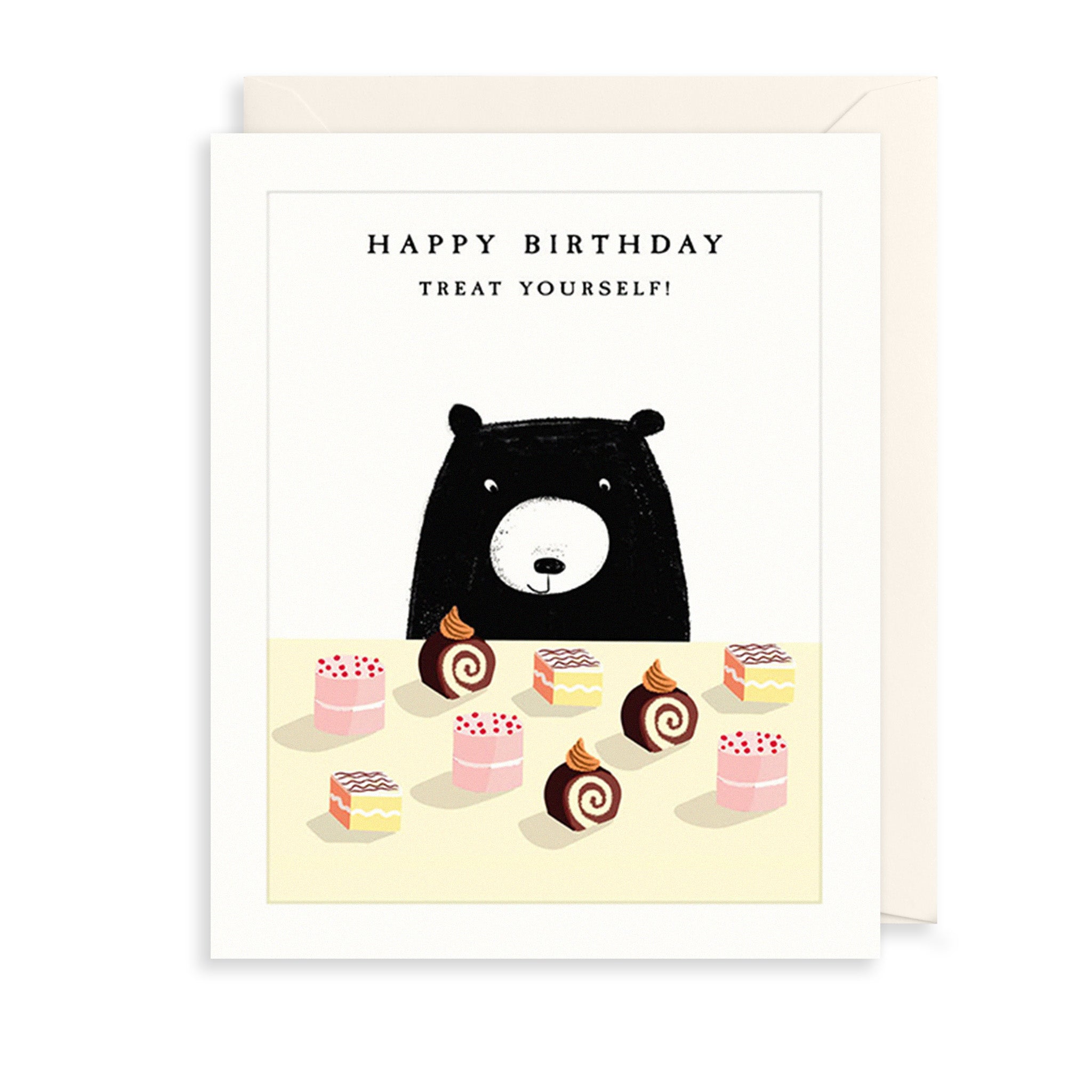Bear & Cakes Greetings Card