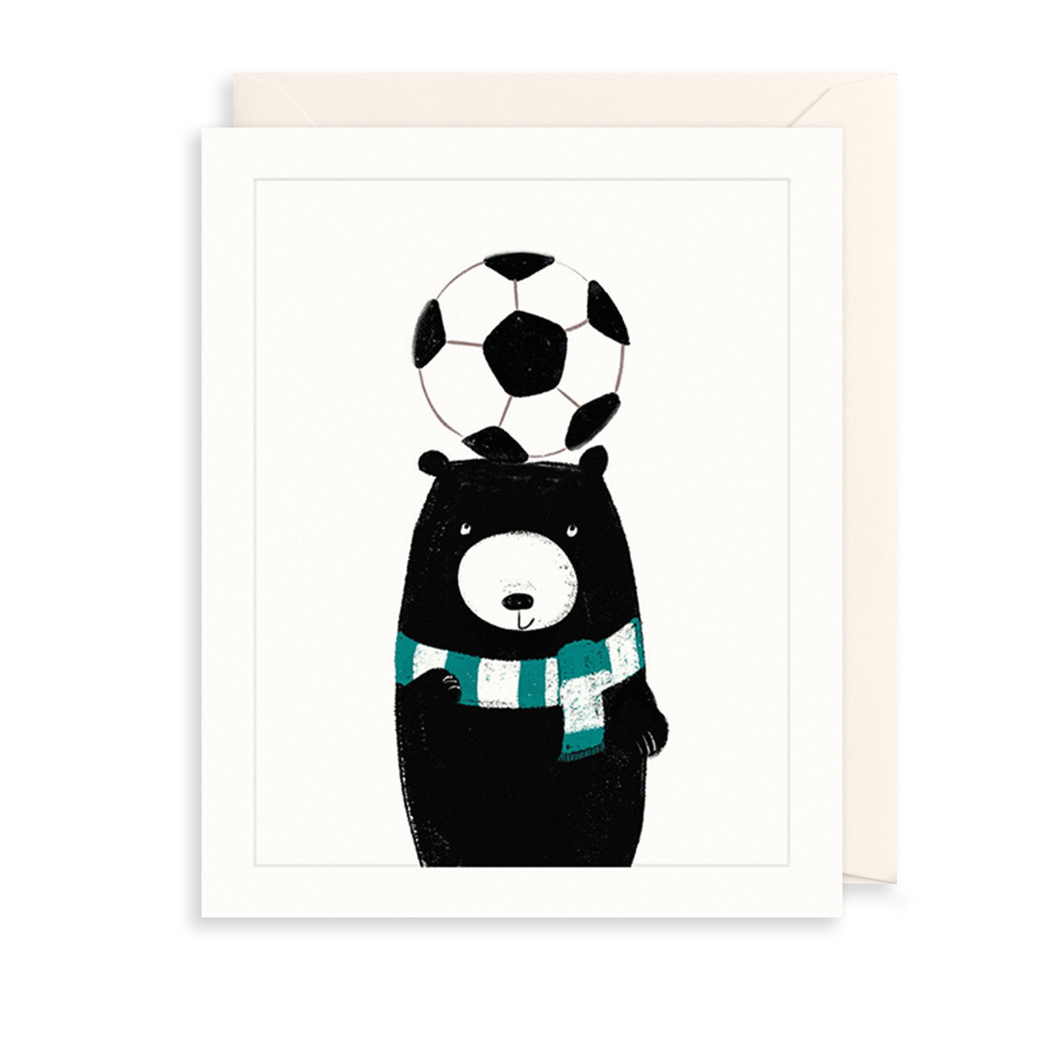 Bear & Football Greetings Card