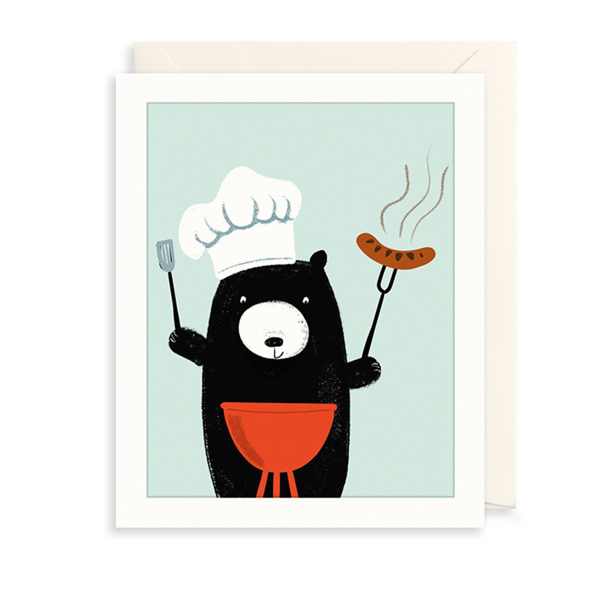 Bear & BBQ Greetings Card