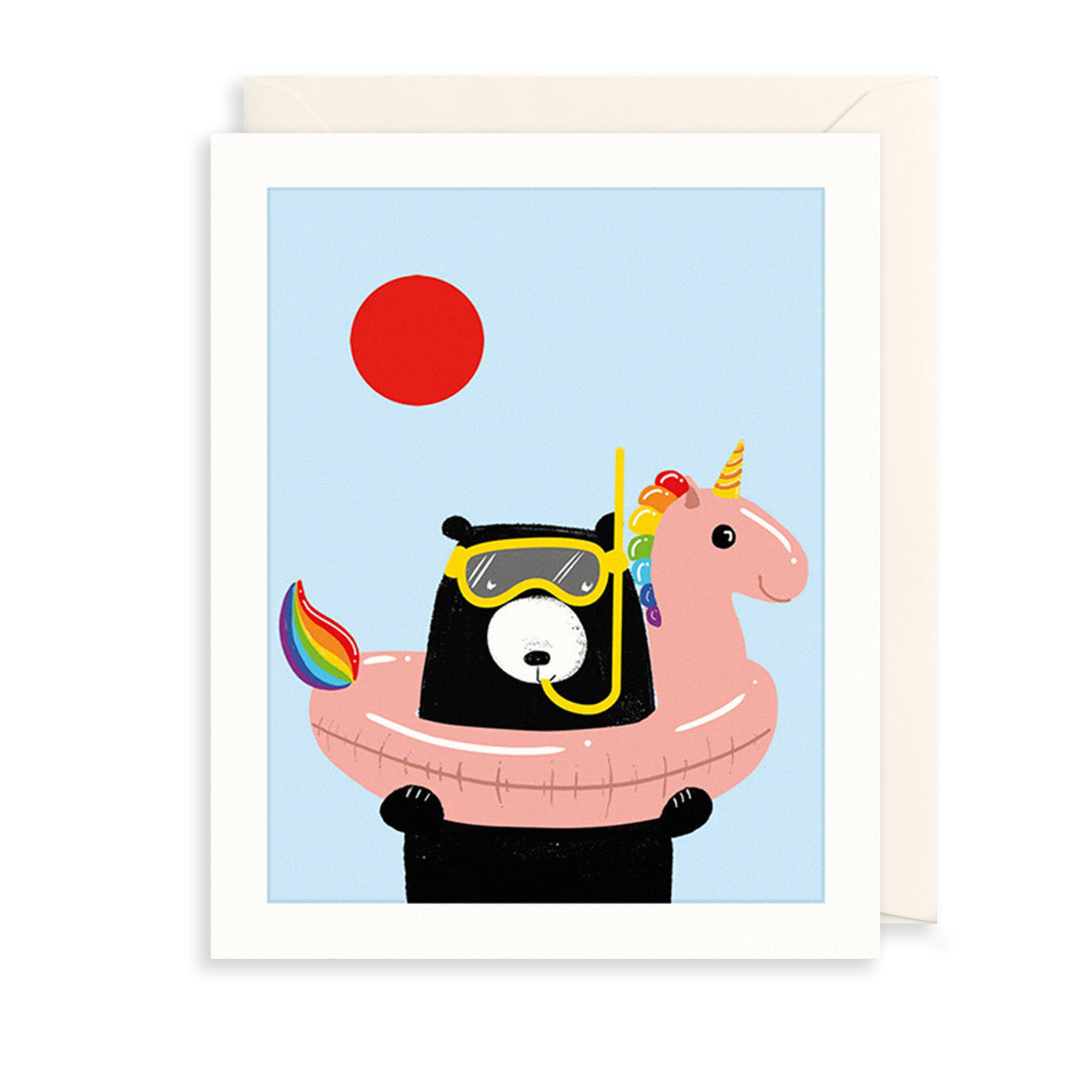 Bear & Pool Greetings Card
