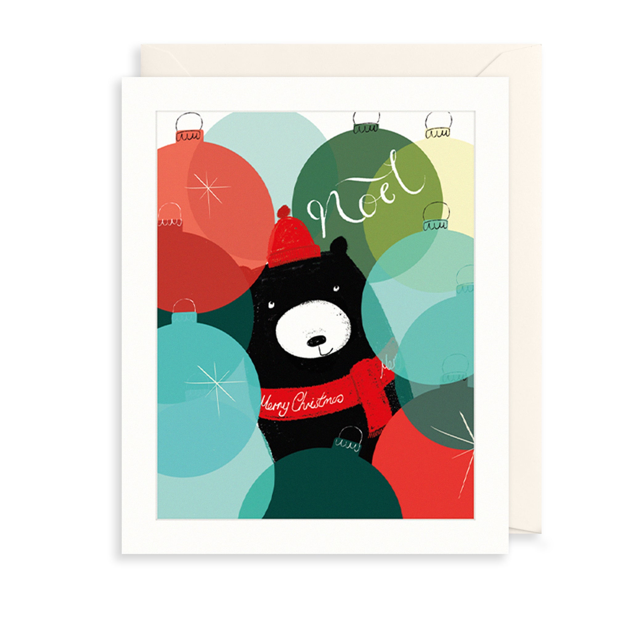 Bear & Baubles Christmas Card