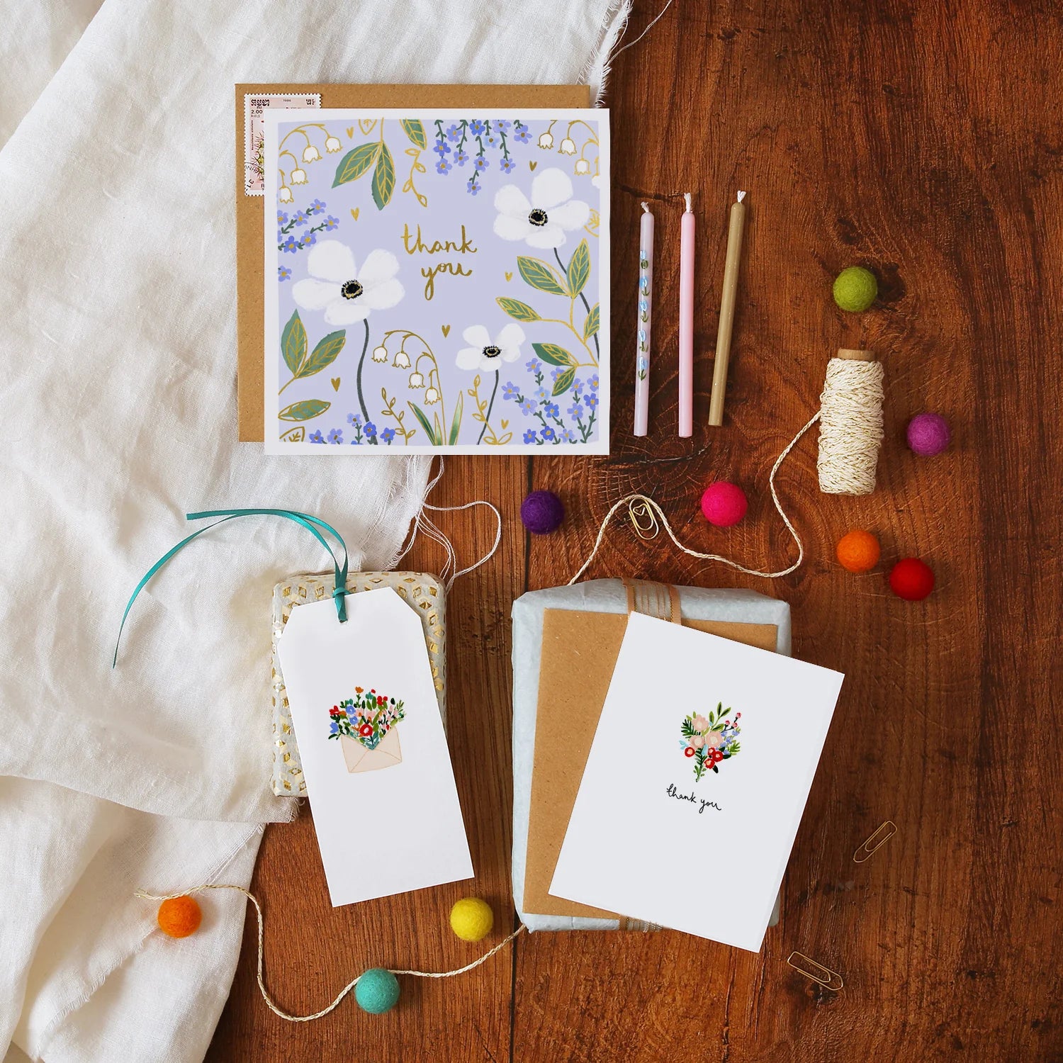 Flowers Thank You Mini Card