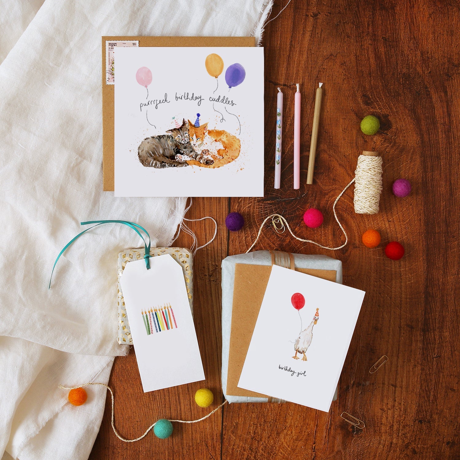 Duck Birthday Girl Mini Card