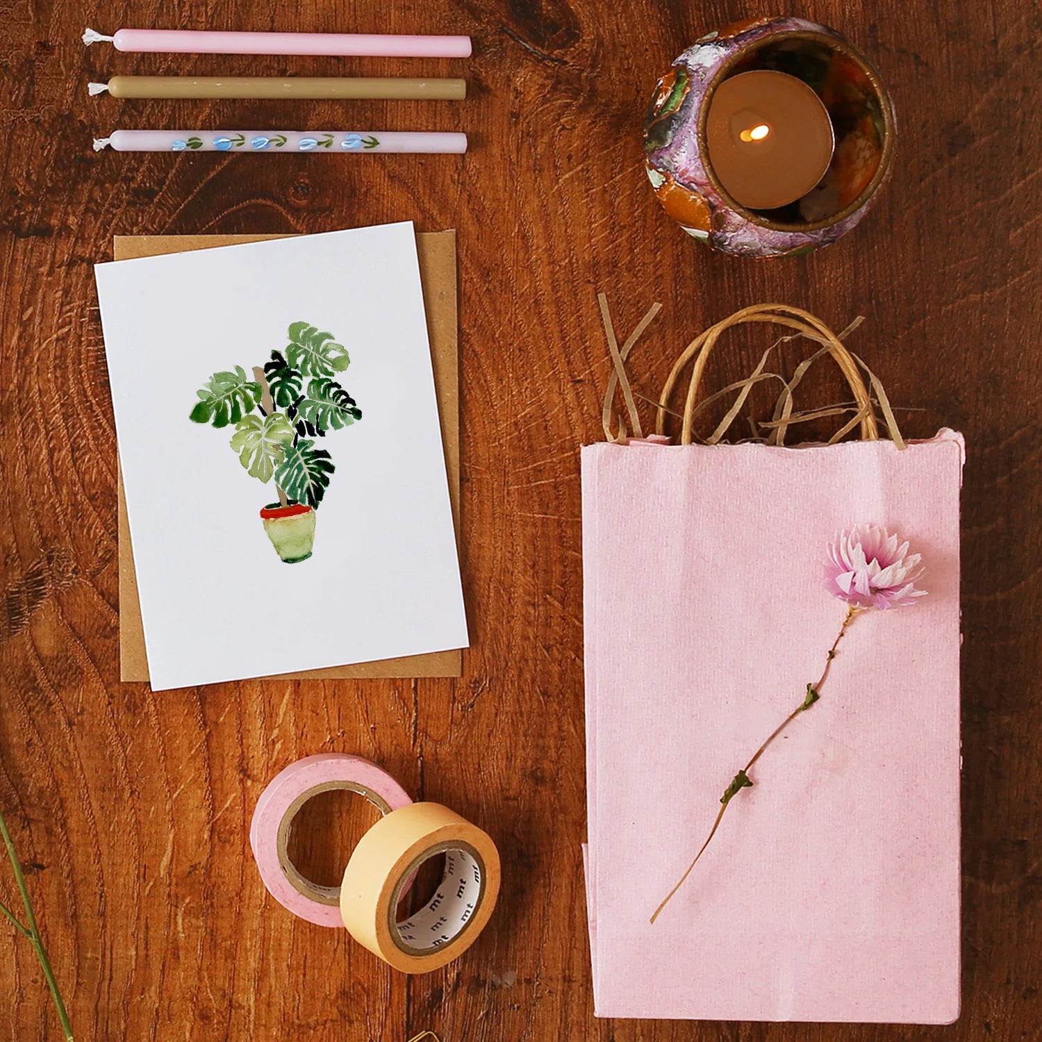 Monstera House Plant Mini Card