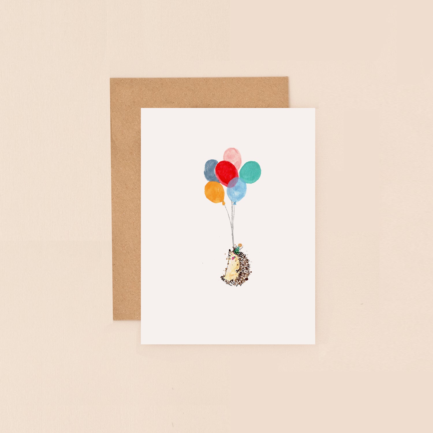 Hedgehog and Balloons Mini Card