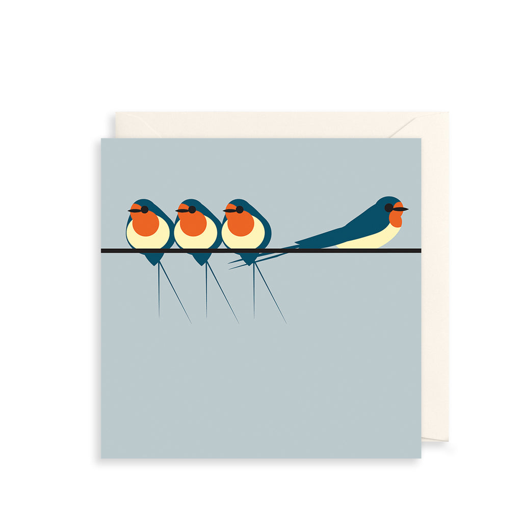 Perched Swallows Greetings Card The Art File