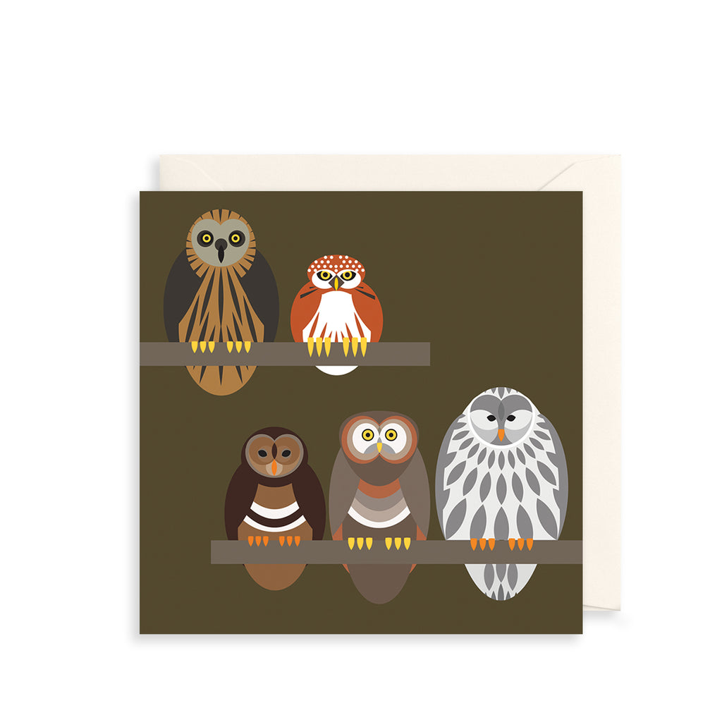 Owl Quintet Greetings Card The Art File