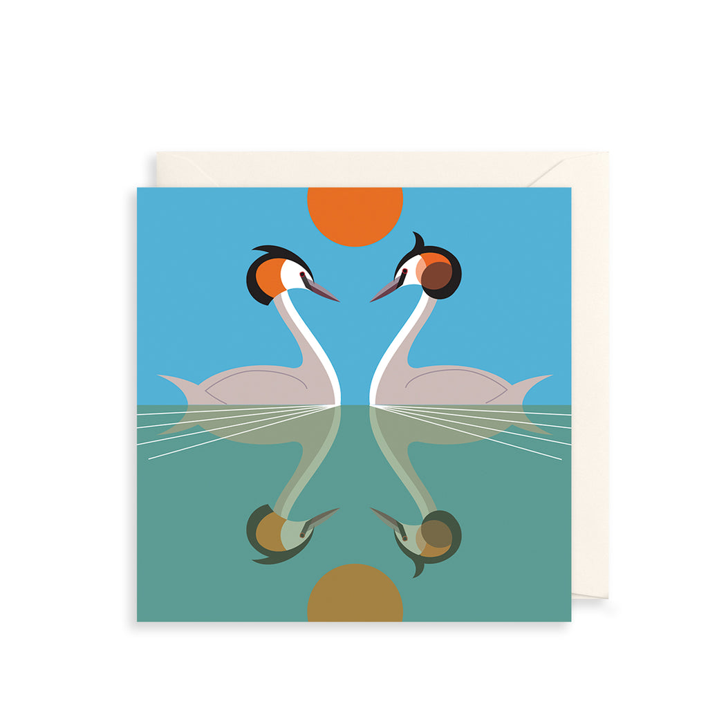 Great Crested Grebe Greetings Card The Art File