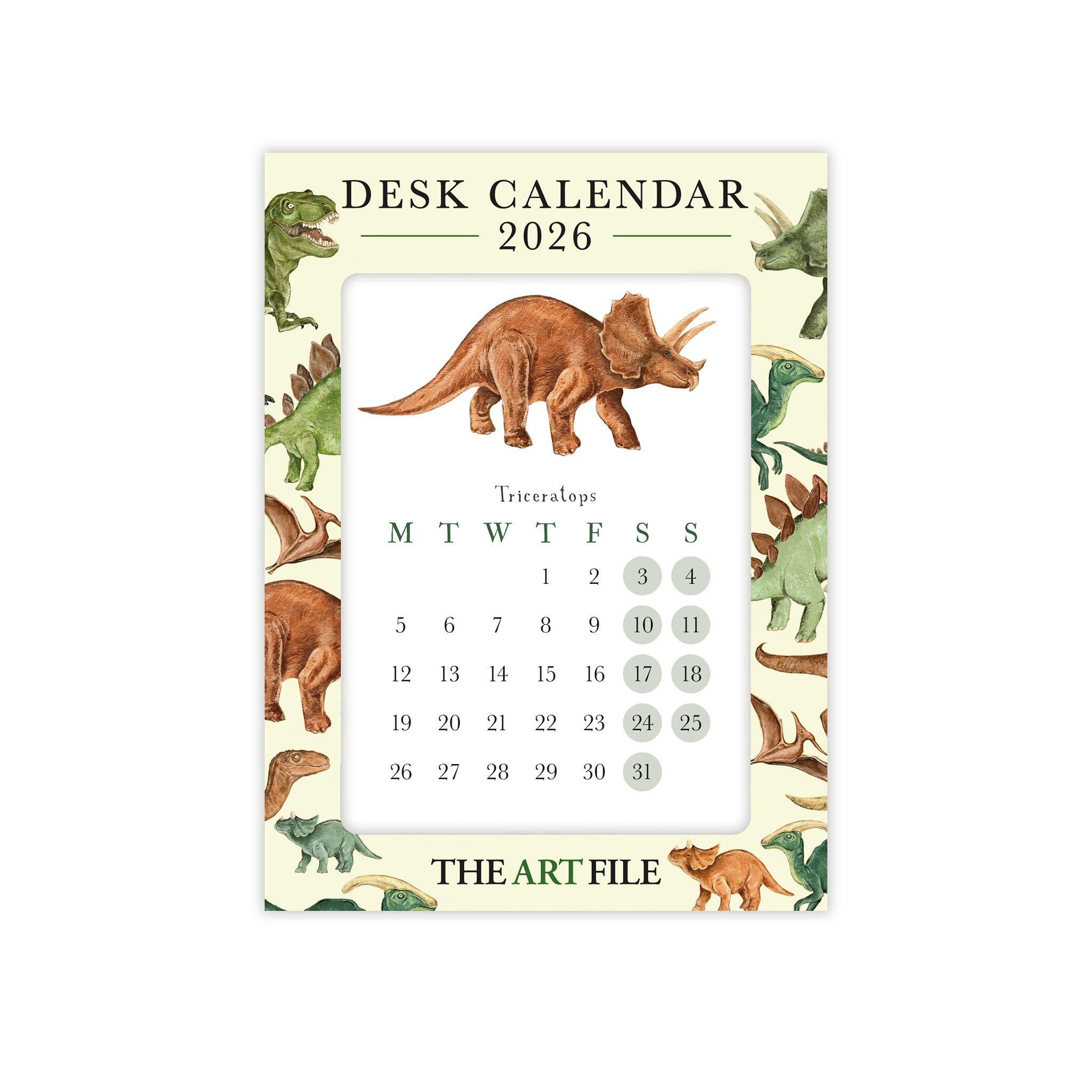 Dinosaurs 2026 Desk Calendar