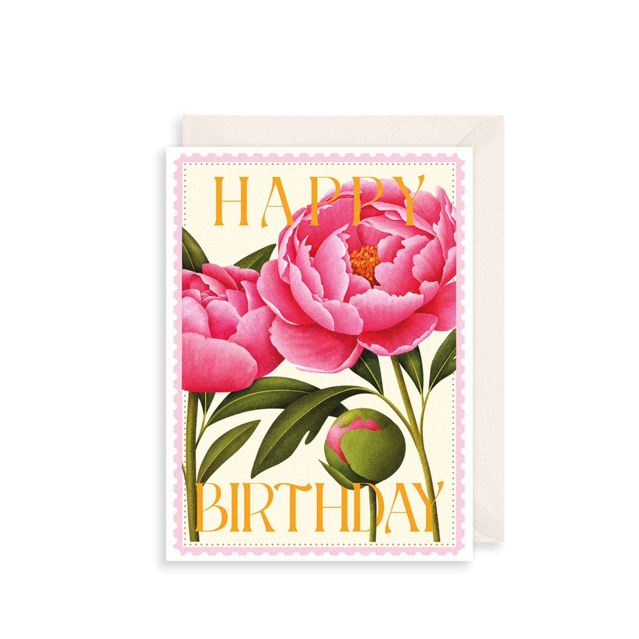 Peony Blooms Greetings Card