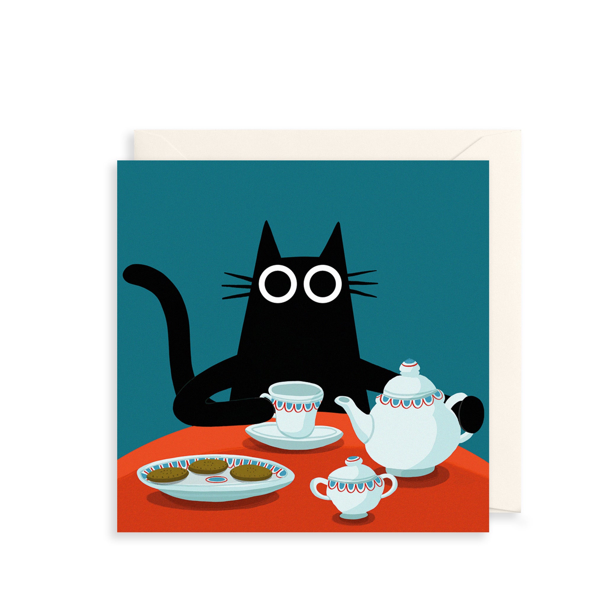 Cat Tea Party Birthday Card