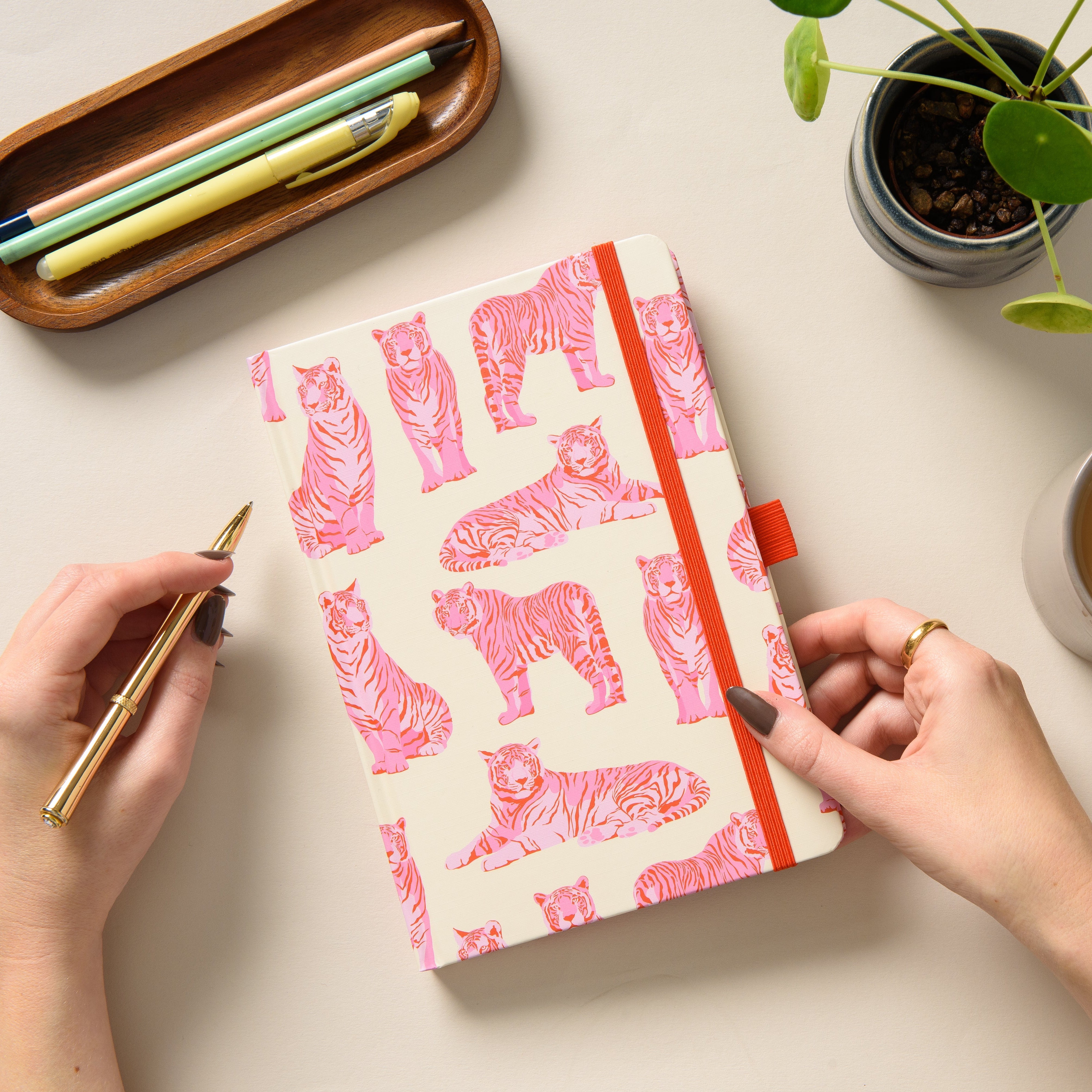 Pink Tigers A5 Hardback Notebook