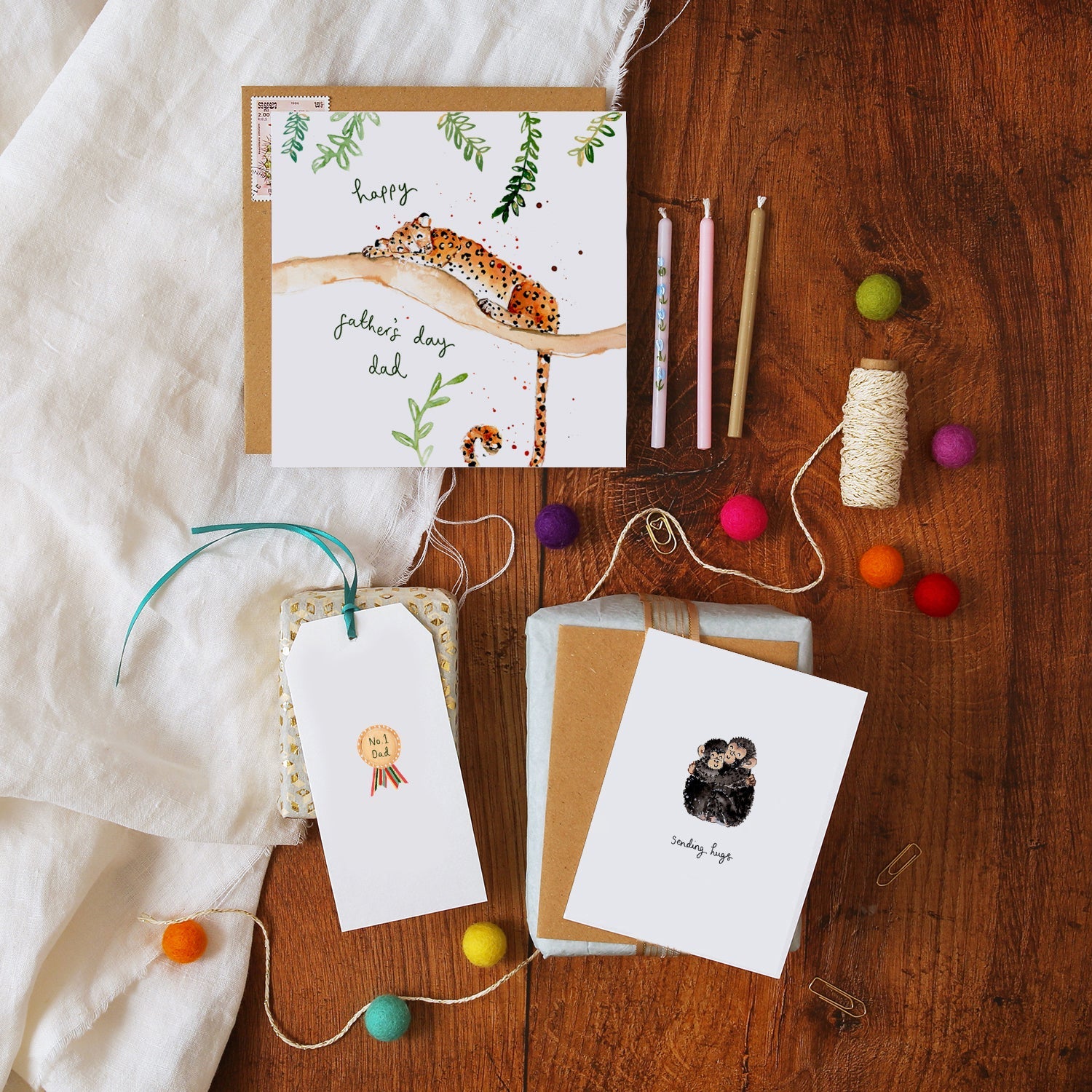 Monkey Sending Hugs Mini Card