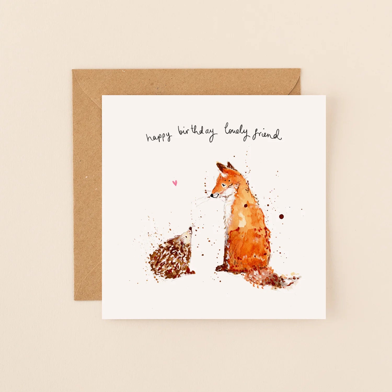 Hedgehog and Fox Friend Birthday Card