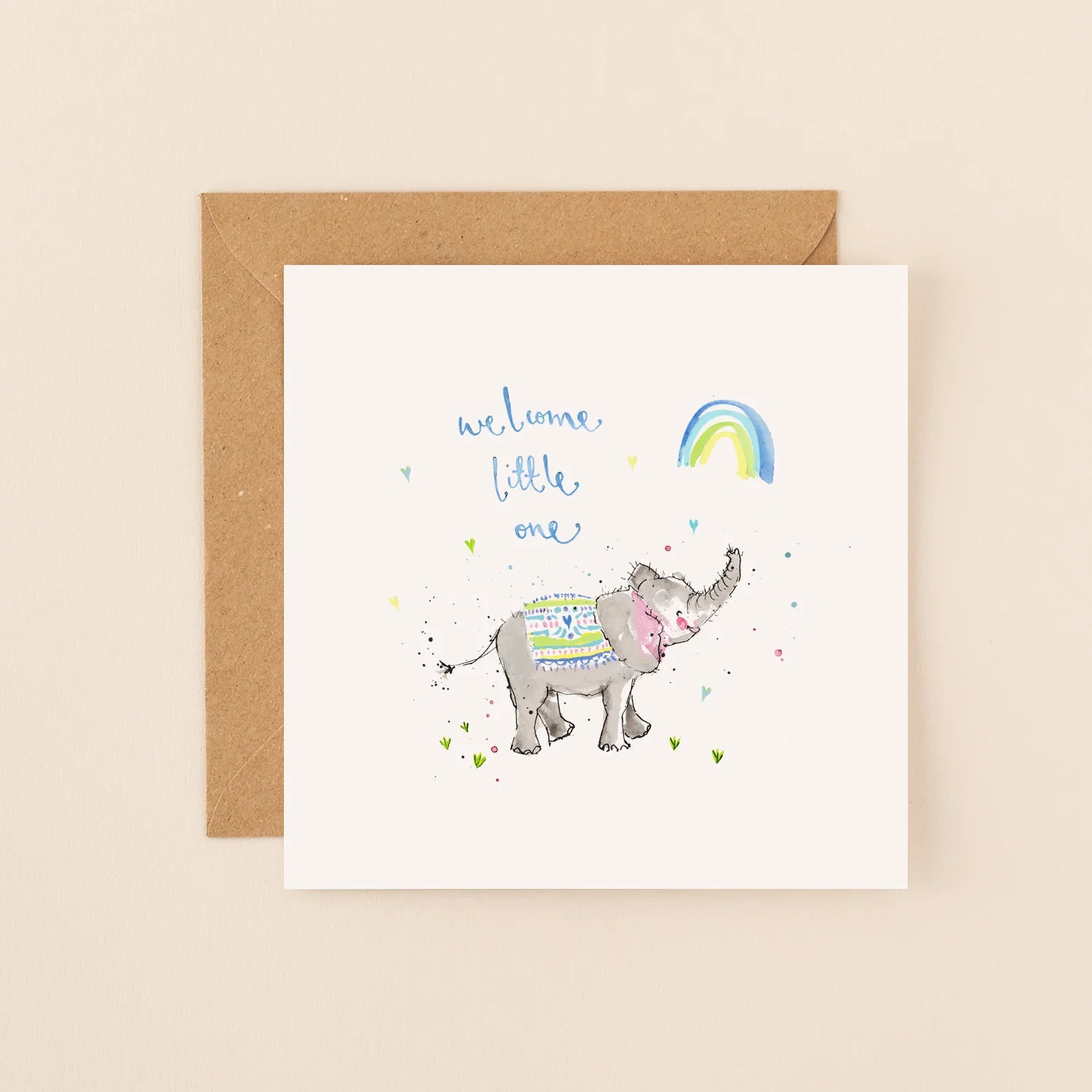 Elephant New Baby Boy Card