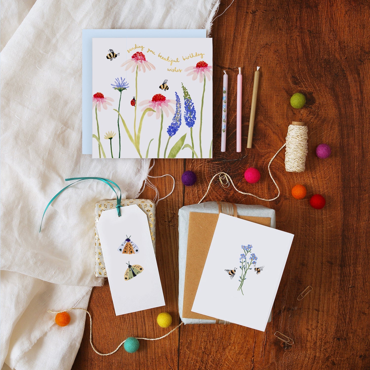 Daisies and Bees Birthday Card