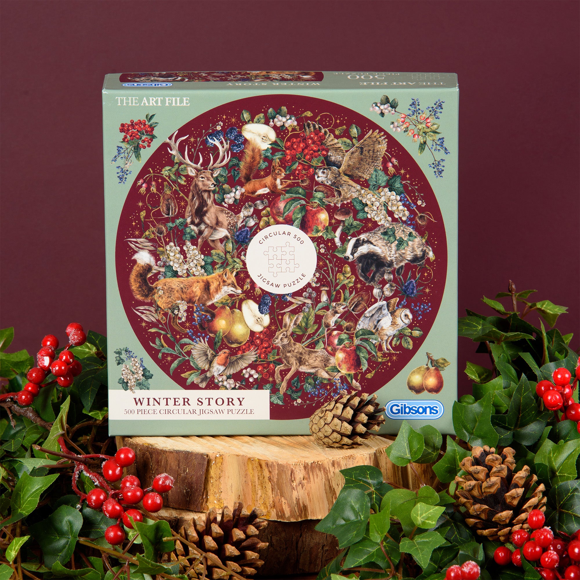 Winter Story, 500 Piece Circular Jigsaw Puzzle