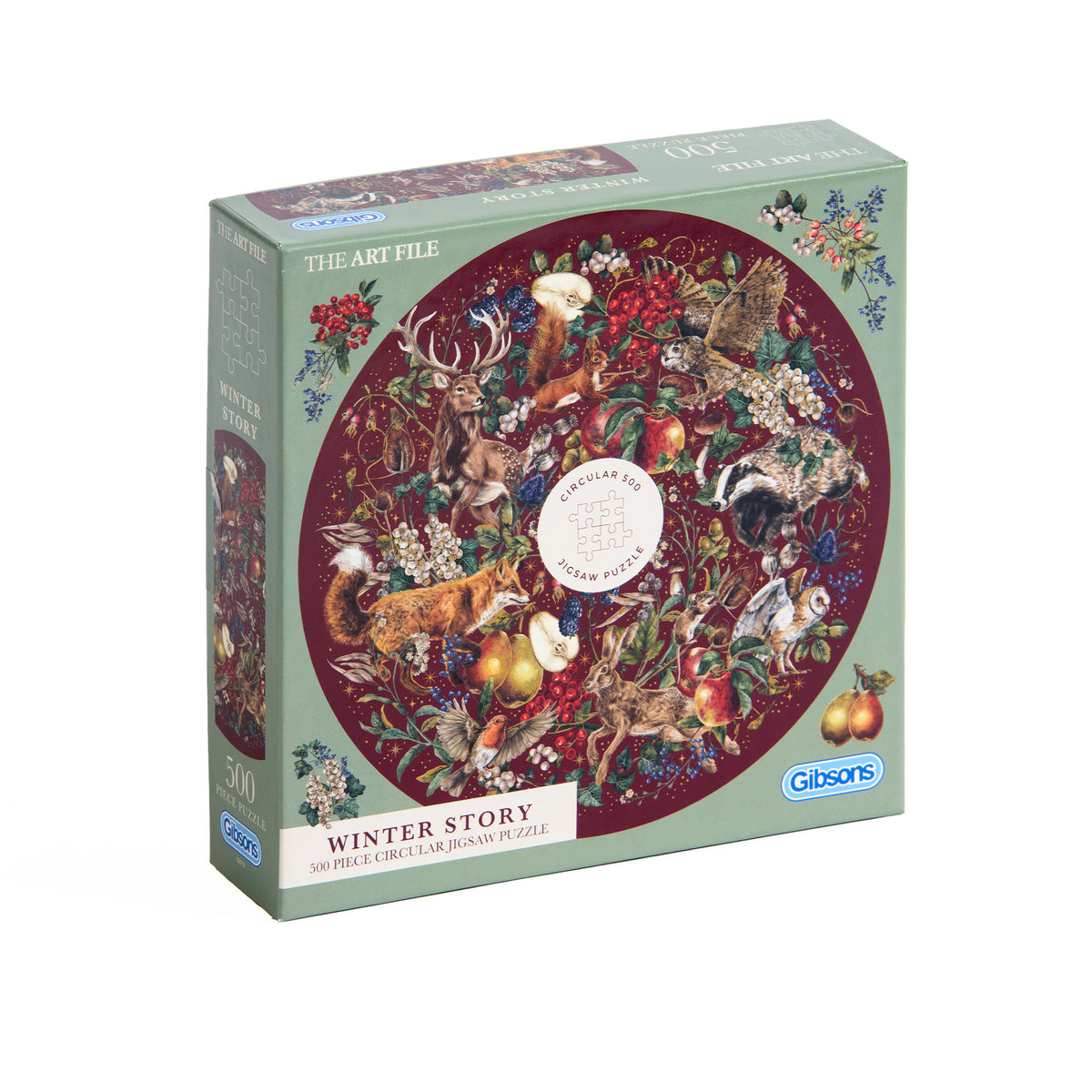 Winter Story, 500 Piece Circular Jigsaw Puzzle