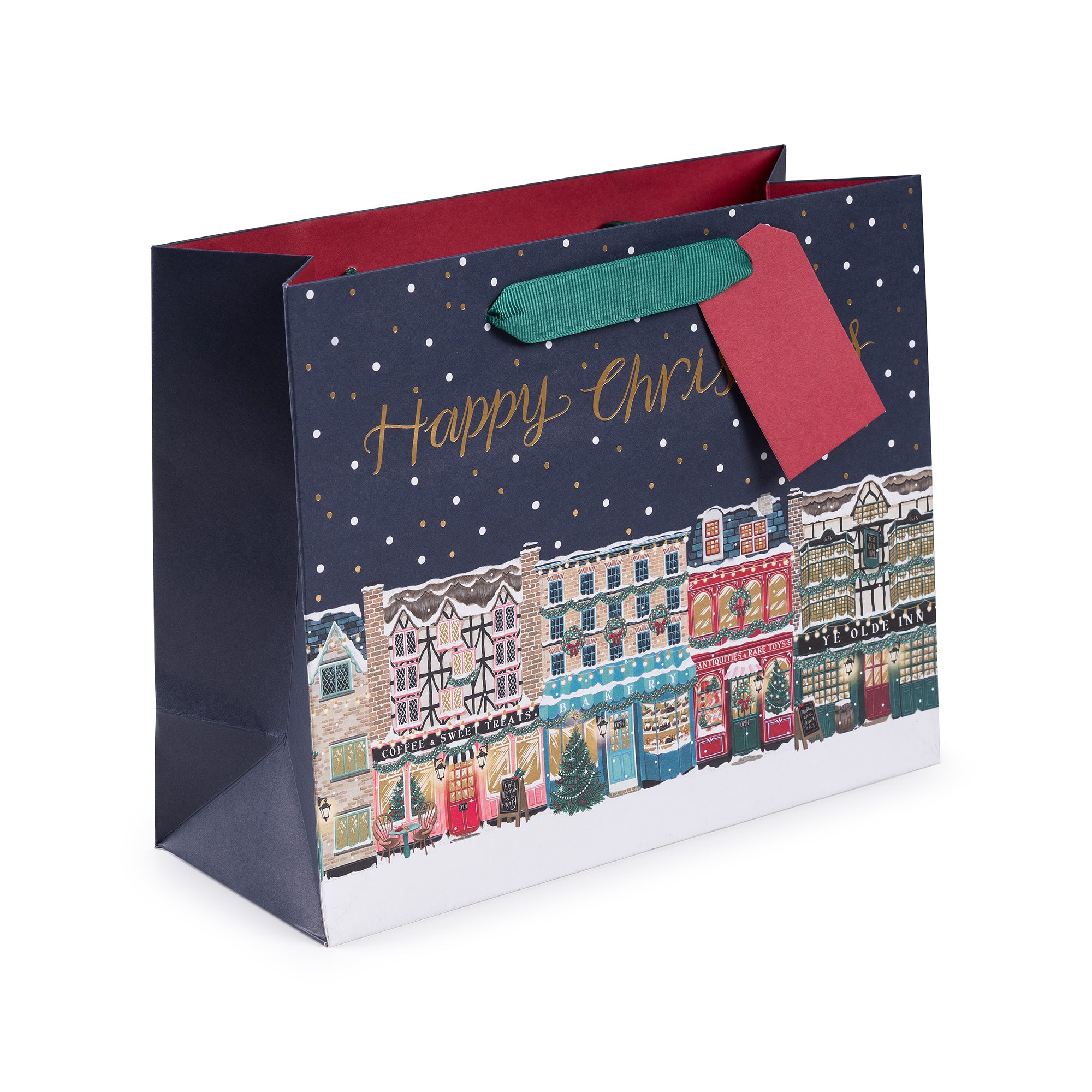 Nicholas Street, Medium Landscape Christmas Gift Bag The Art File