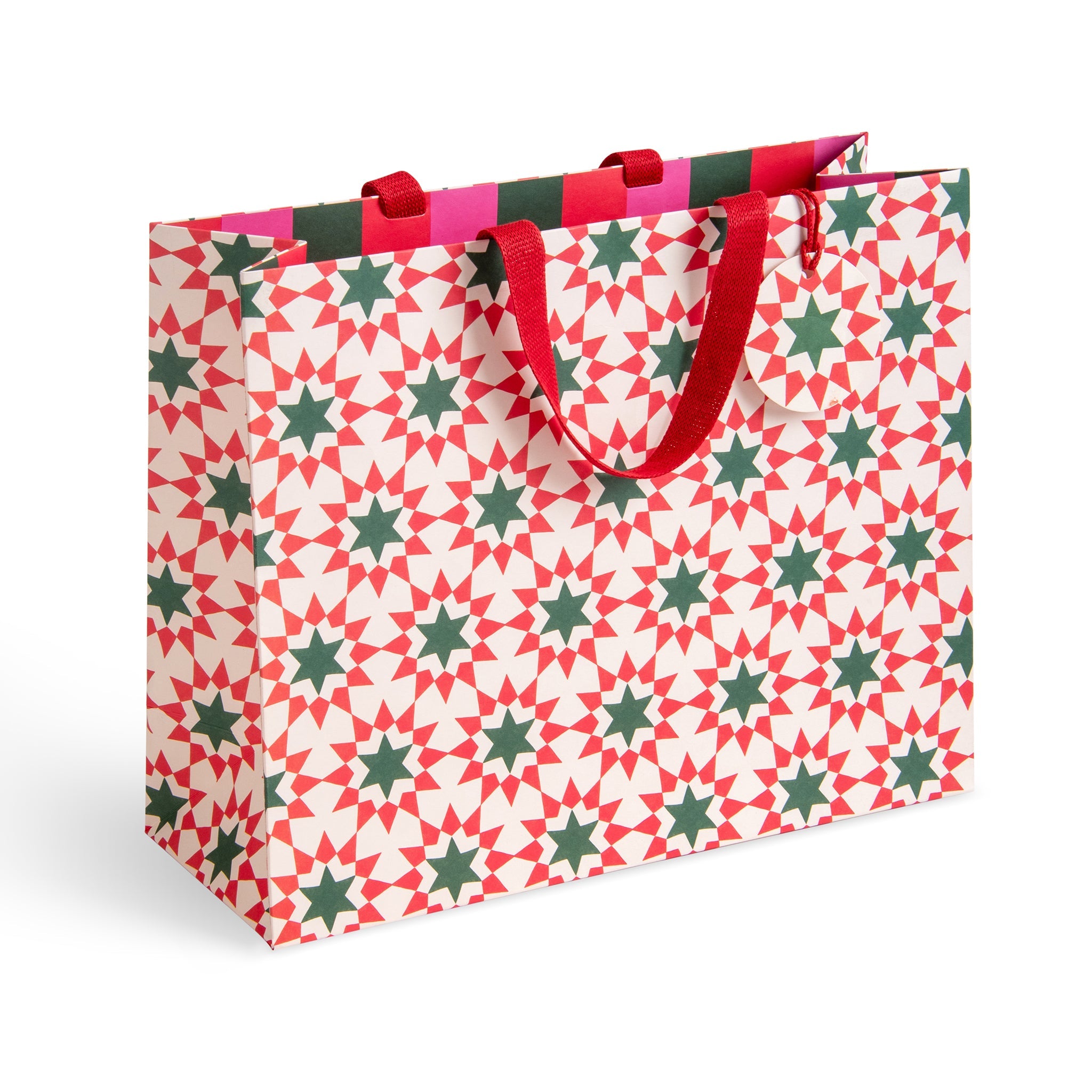 Geo Stars, Large Landscape Christmas Gift Bag