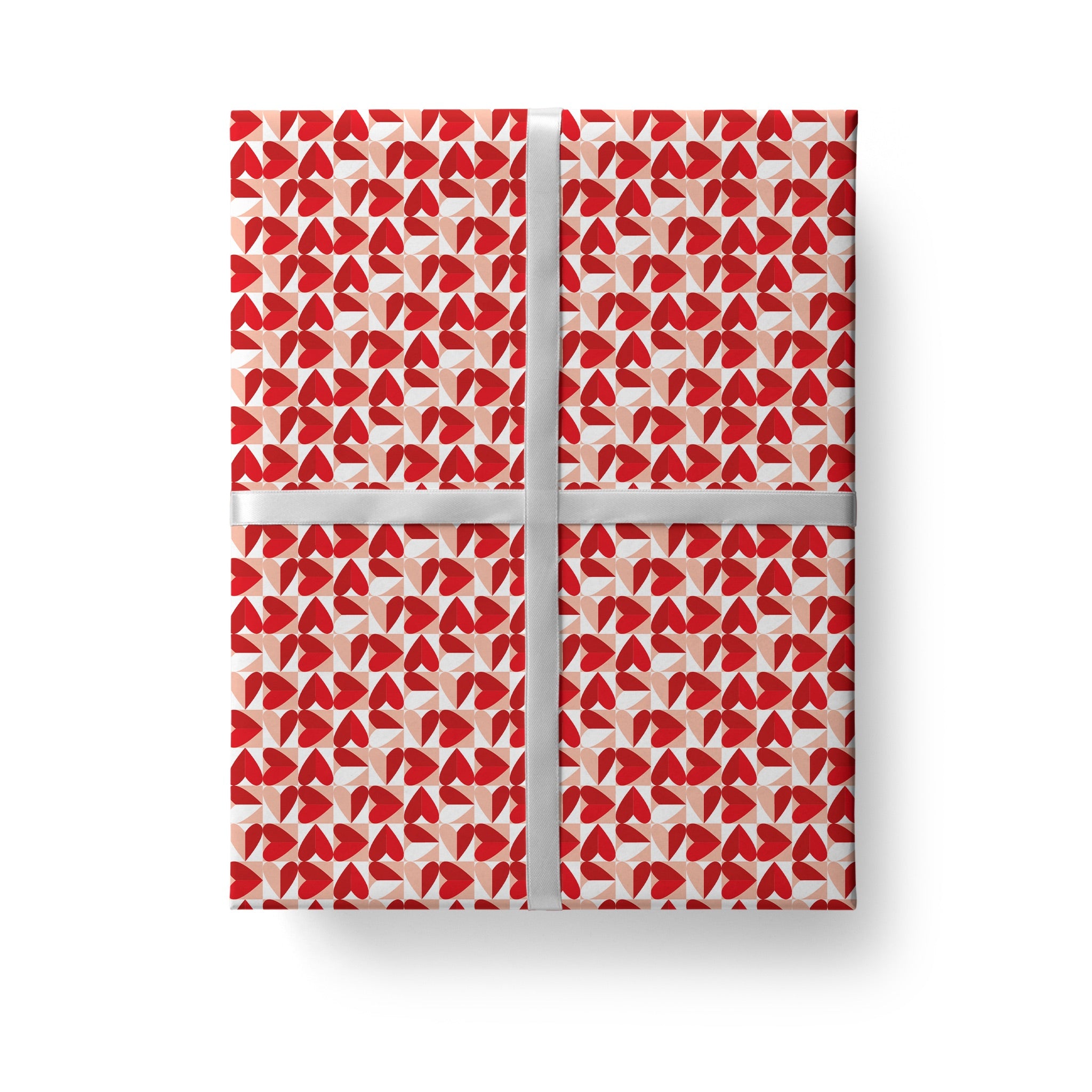 Geometric Hearts Gift Wrap