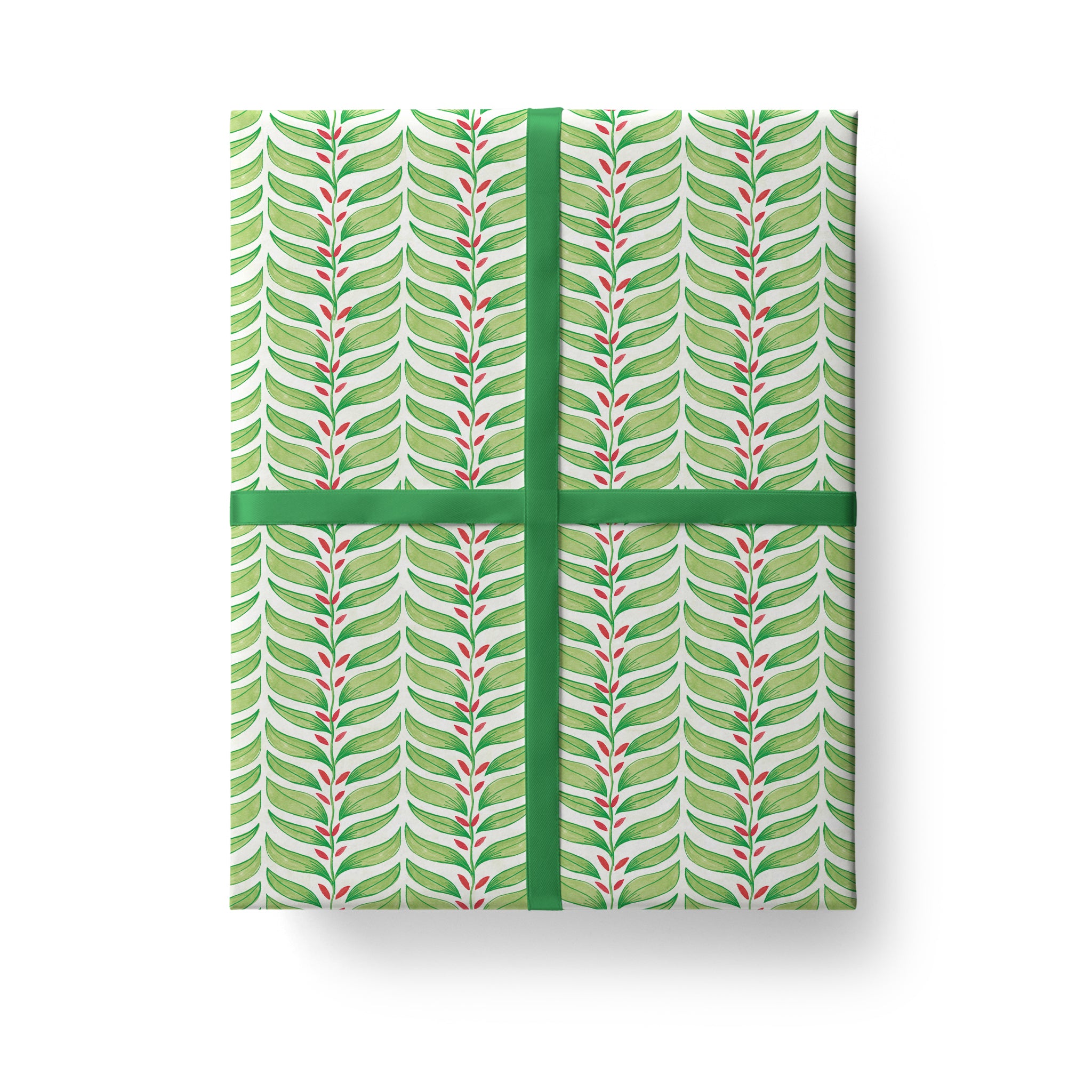 Green Leaves Gift Wrap