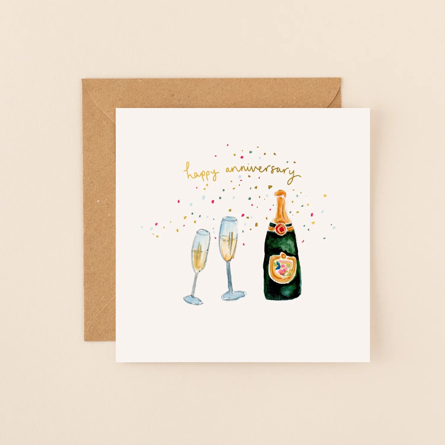 Champagne Happy Anniversary Card