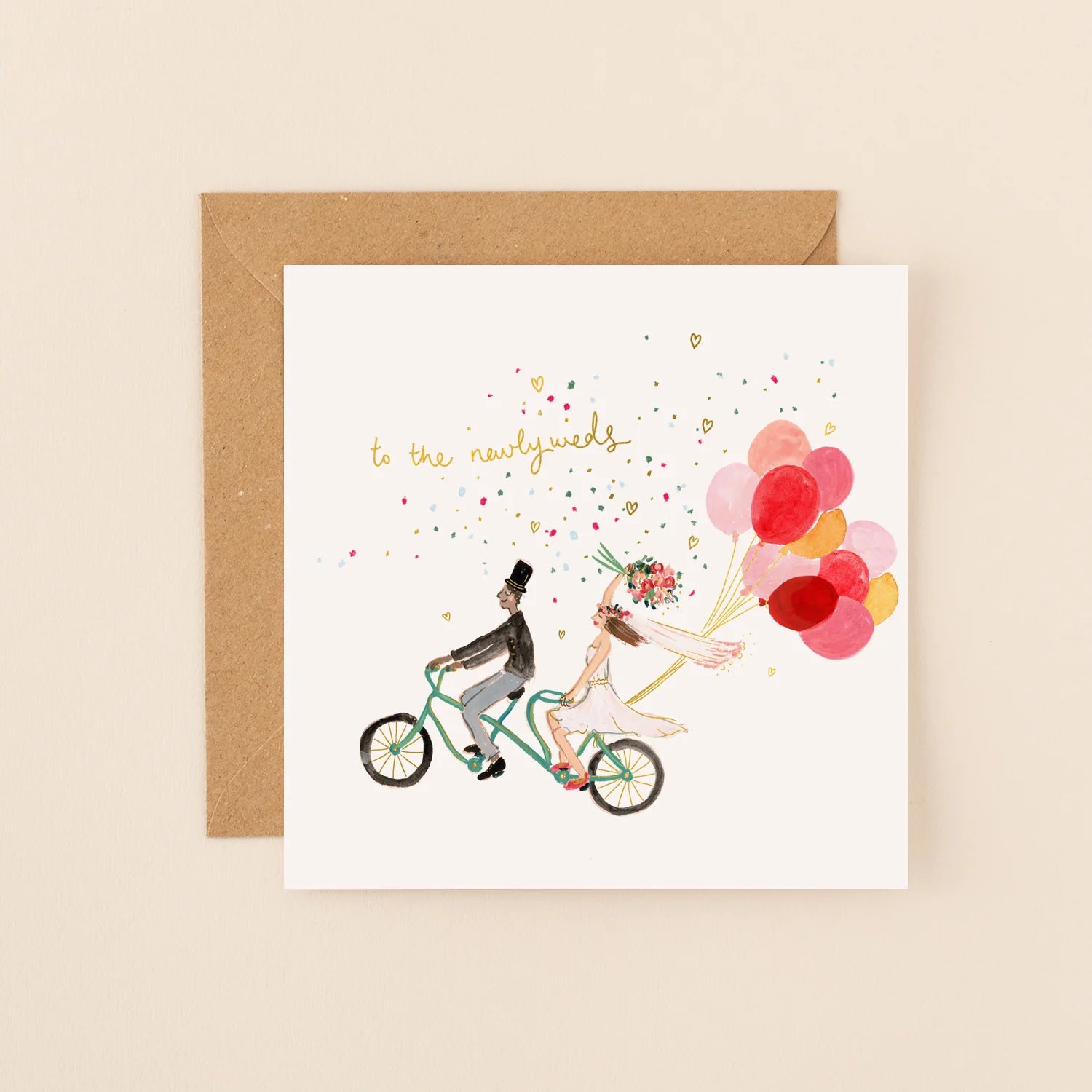 To The Newlyweds Tandem Wedding Card