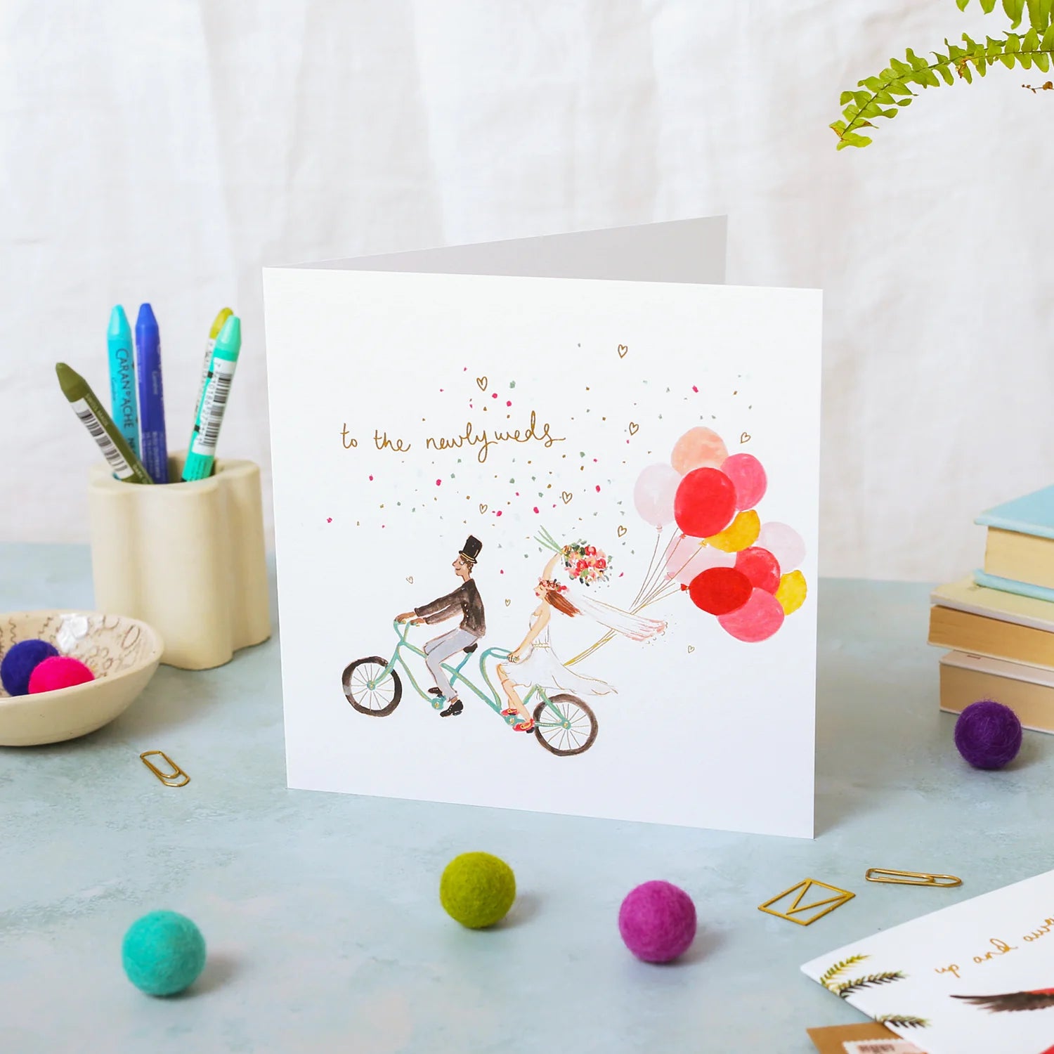 To The Newlyweds Tandem Wedding Card