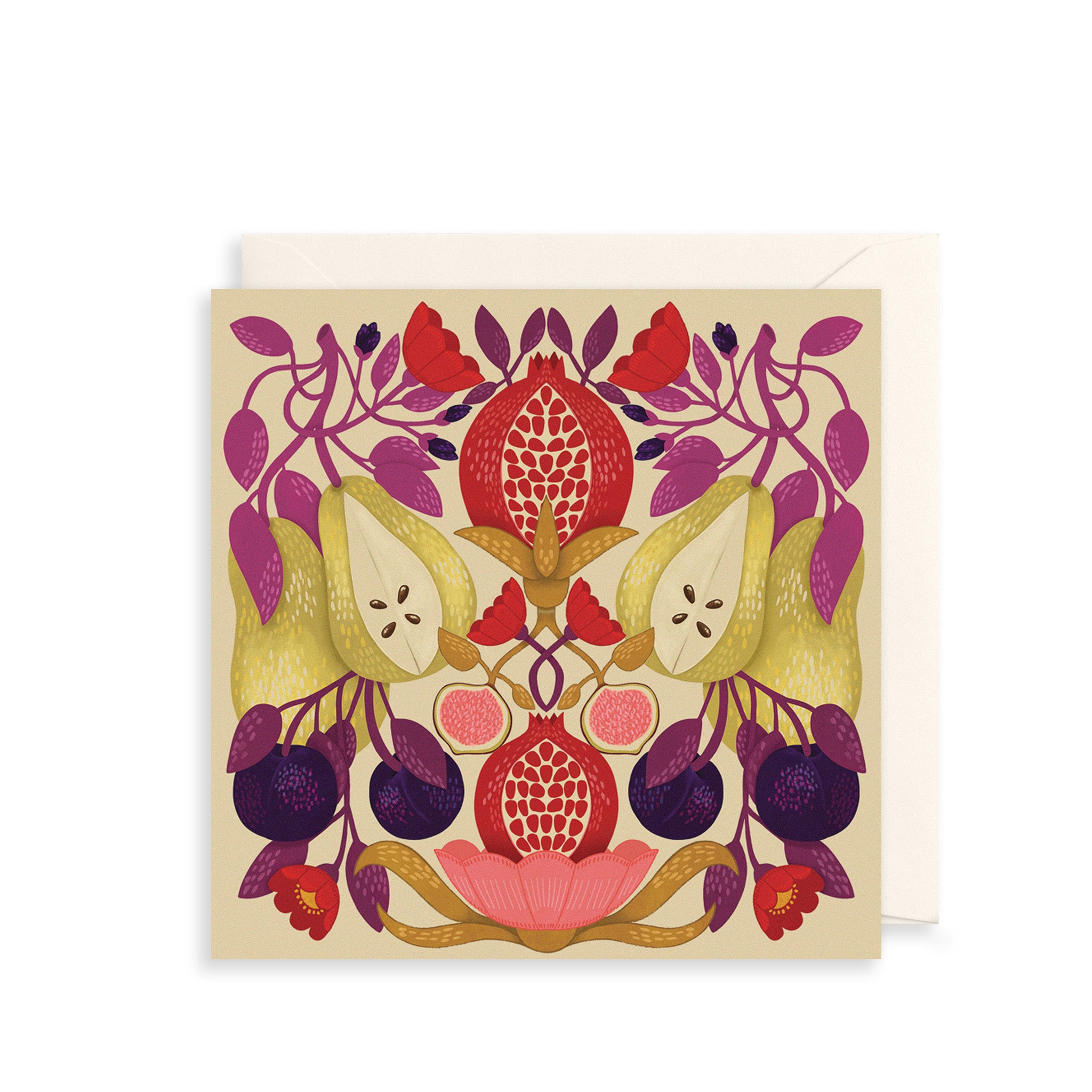 Pears & Pomegranates Greetings Card