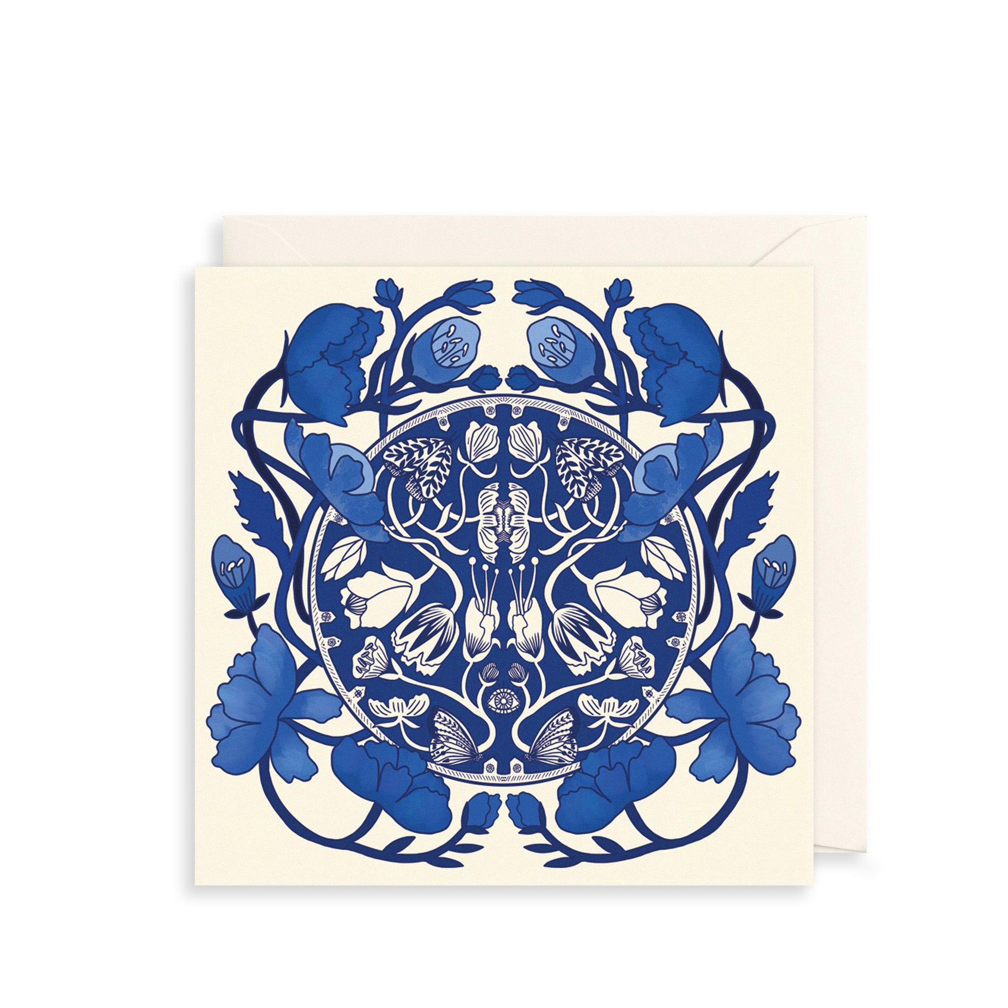 Blue Flowers Greetings Card