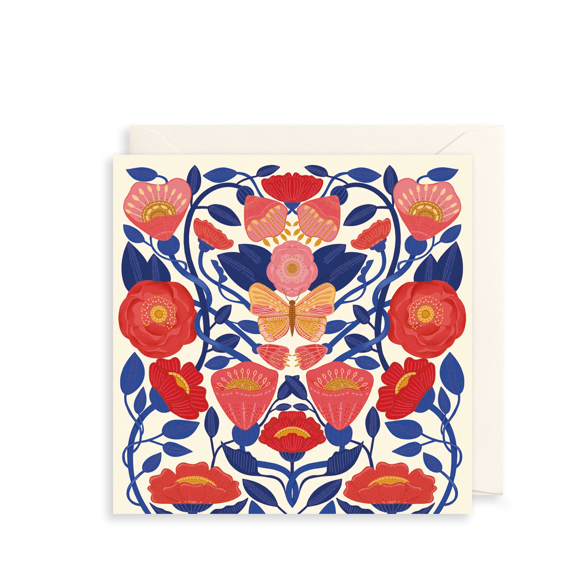 Butterfly Floral Kaleidoscope Greetings Card