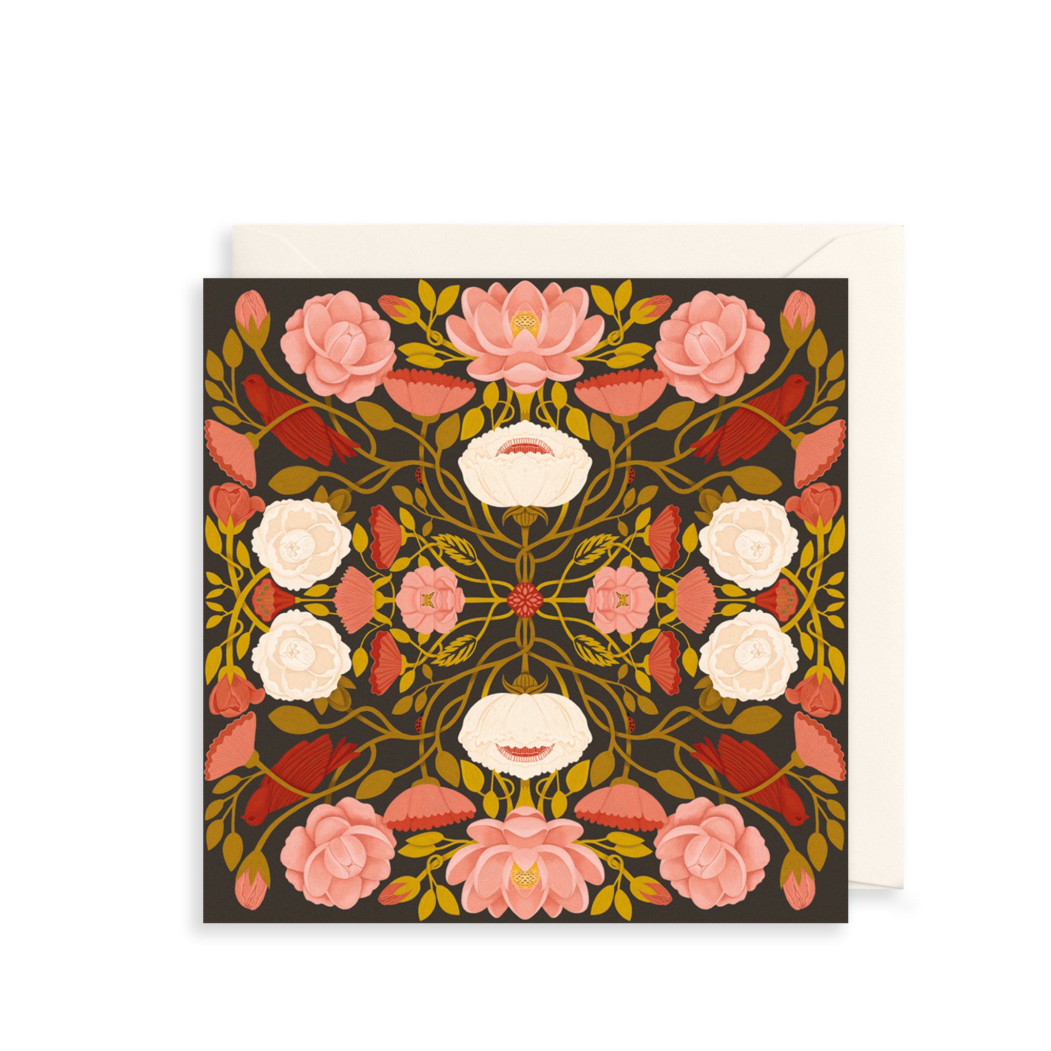 Golden Florals Greetings Card