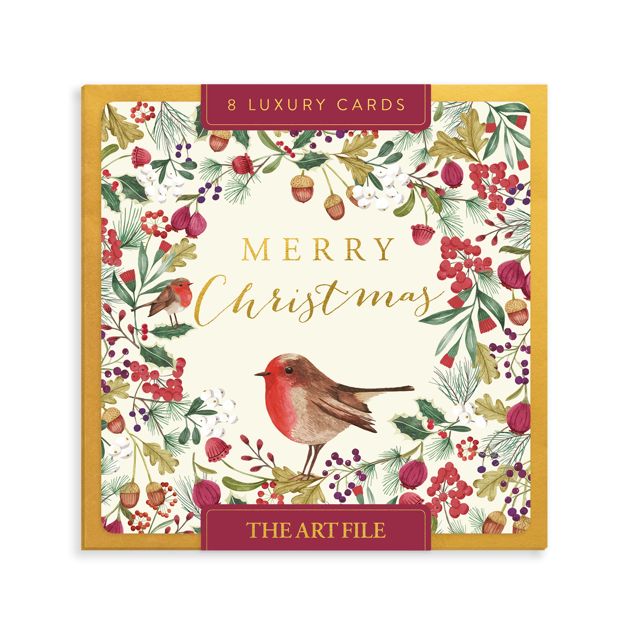 Botanical Robin, 8 Luxury Christmas Cards