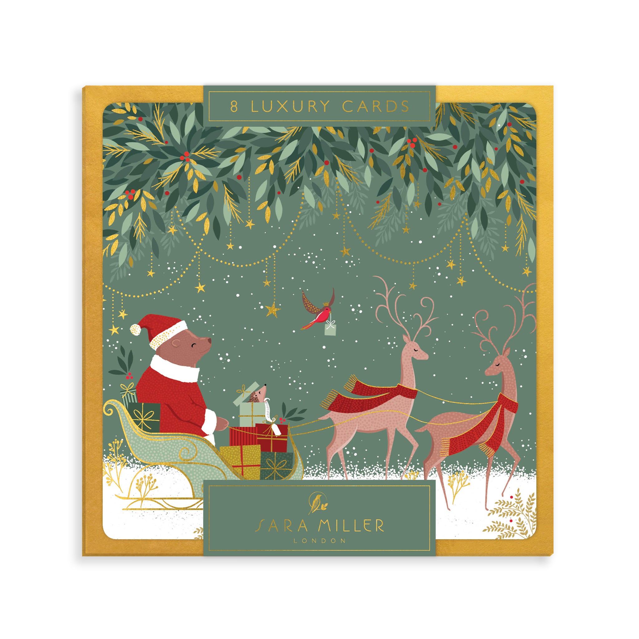 Santa's Sleigh, 8 Luxury Christmas Cards