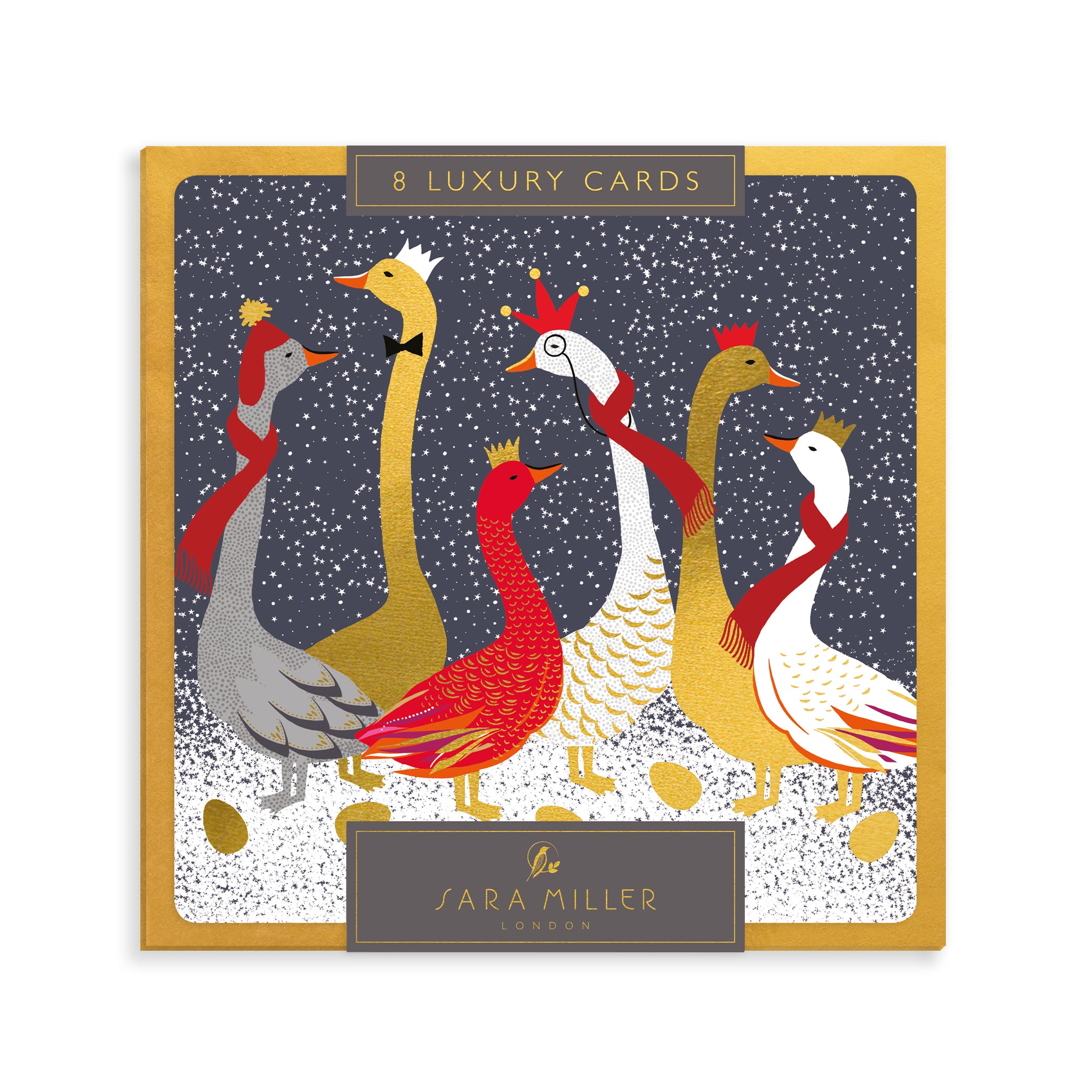 Festive Geese, 8 Luxury Christmas Cards