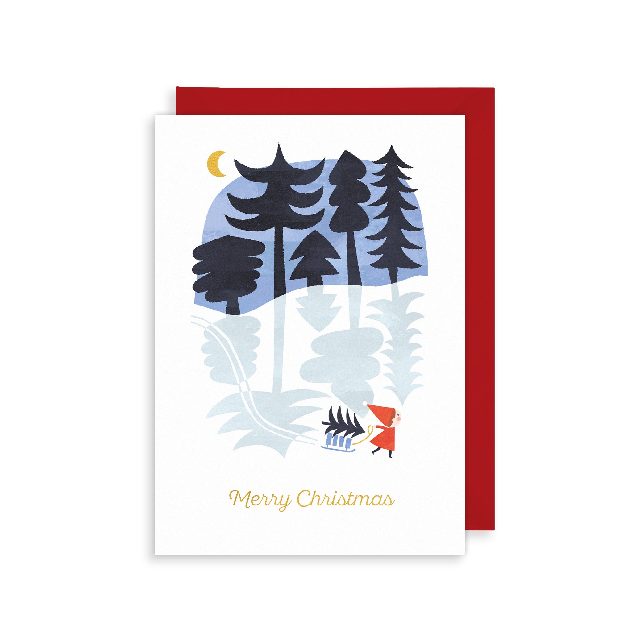 Ice Skating Elf Christmas Card