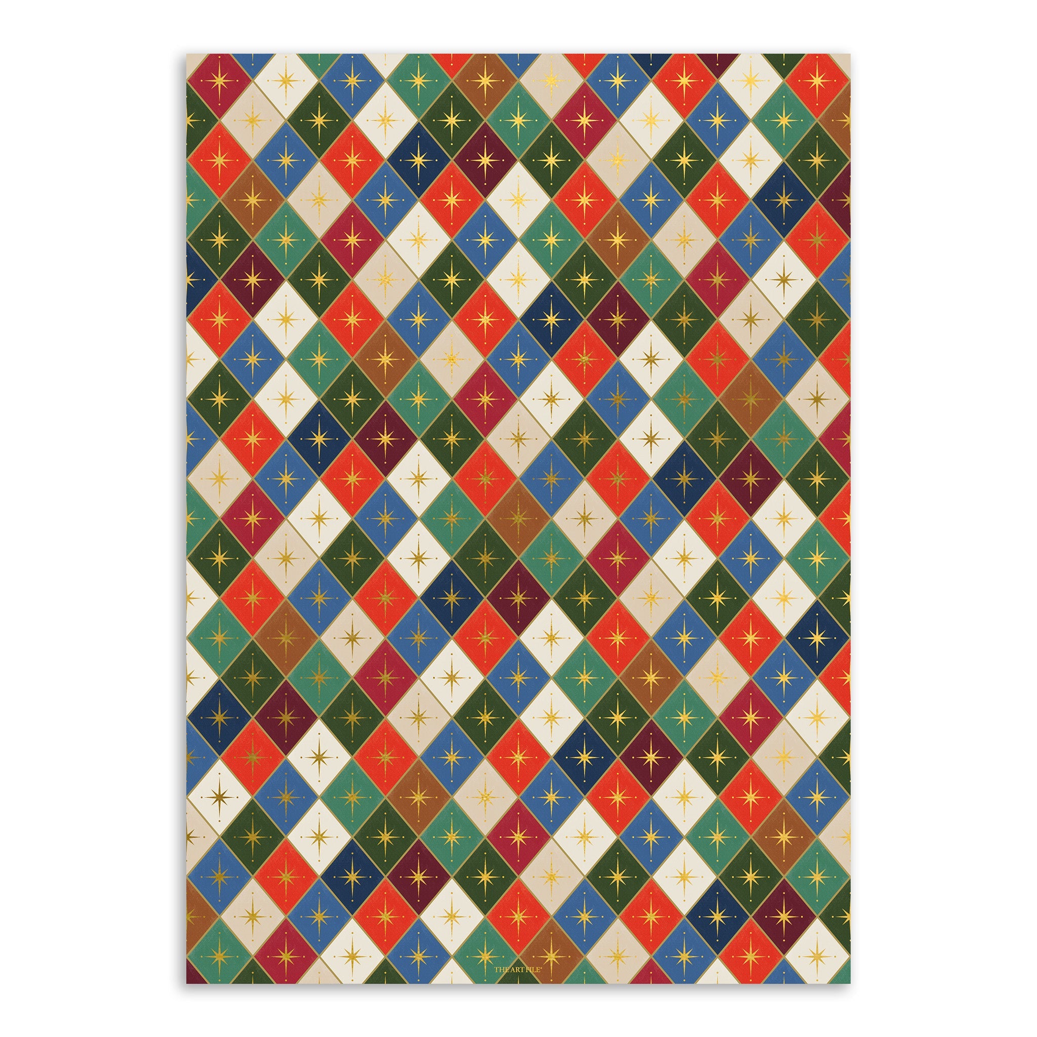 Tiled Stars Luxury Christmas Flat Wrap