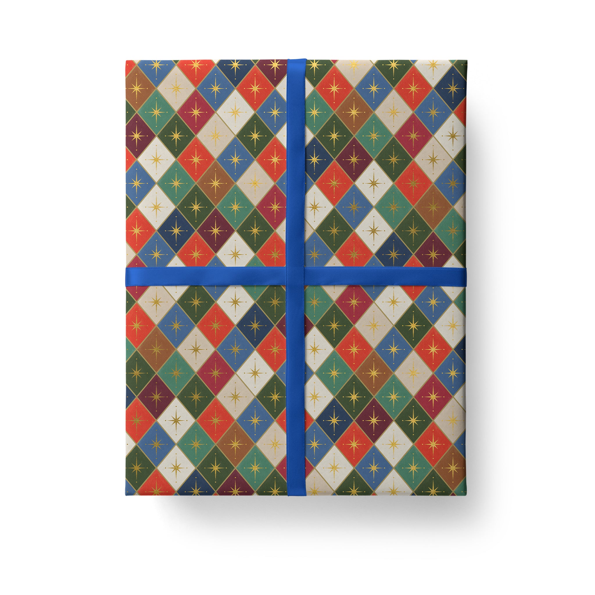 Tiled Stars Luxury Christmas Flat Wrap